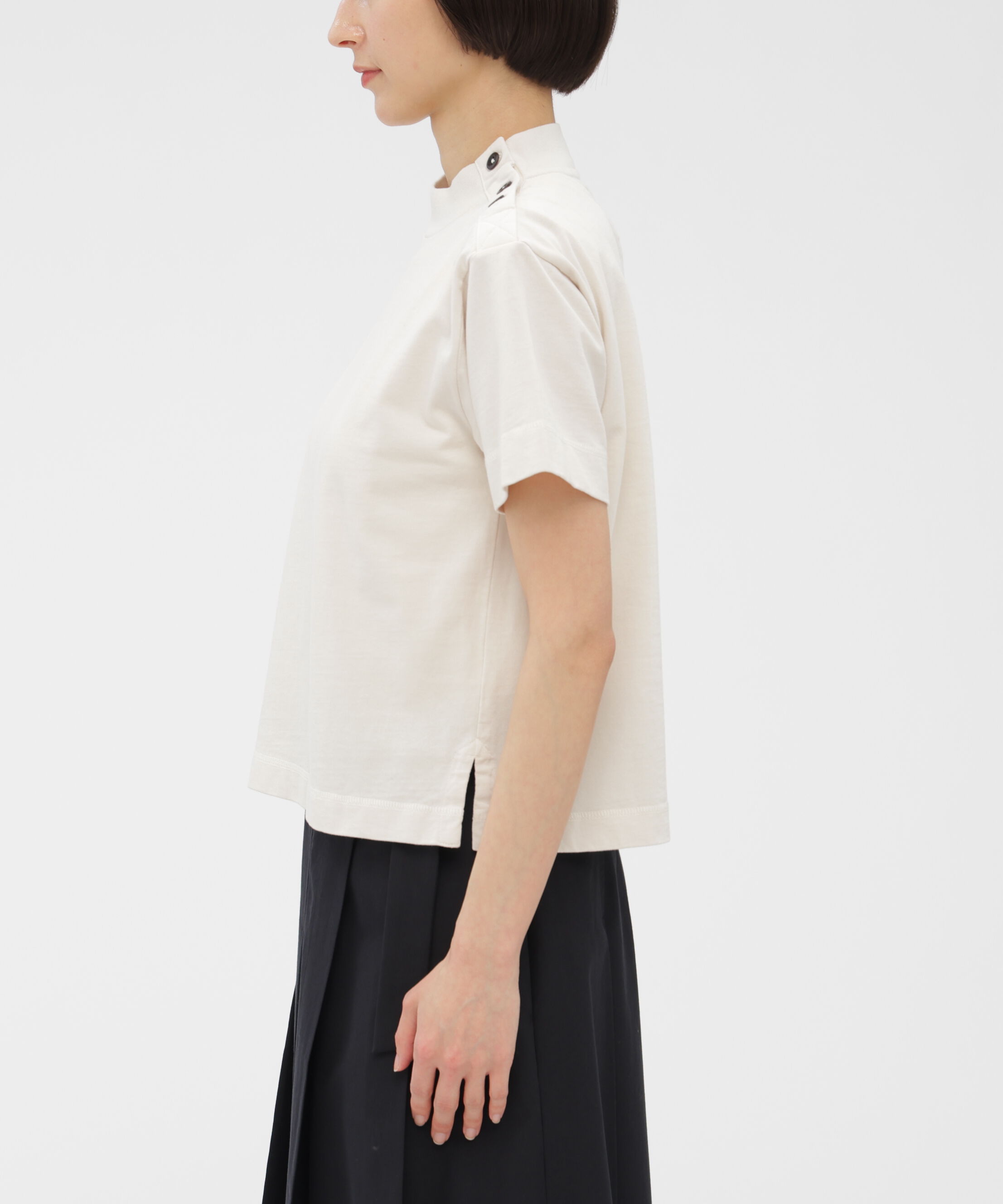 MHL.「GARMENT DYED TOUGH COTTON LINEN JERSEY TOP」|Tシャツ・カットソー|