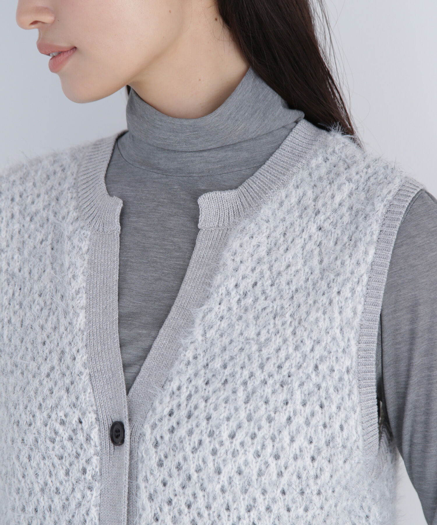  「フェザーヤーンボクシーベスト」|ニット・セーター|