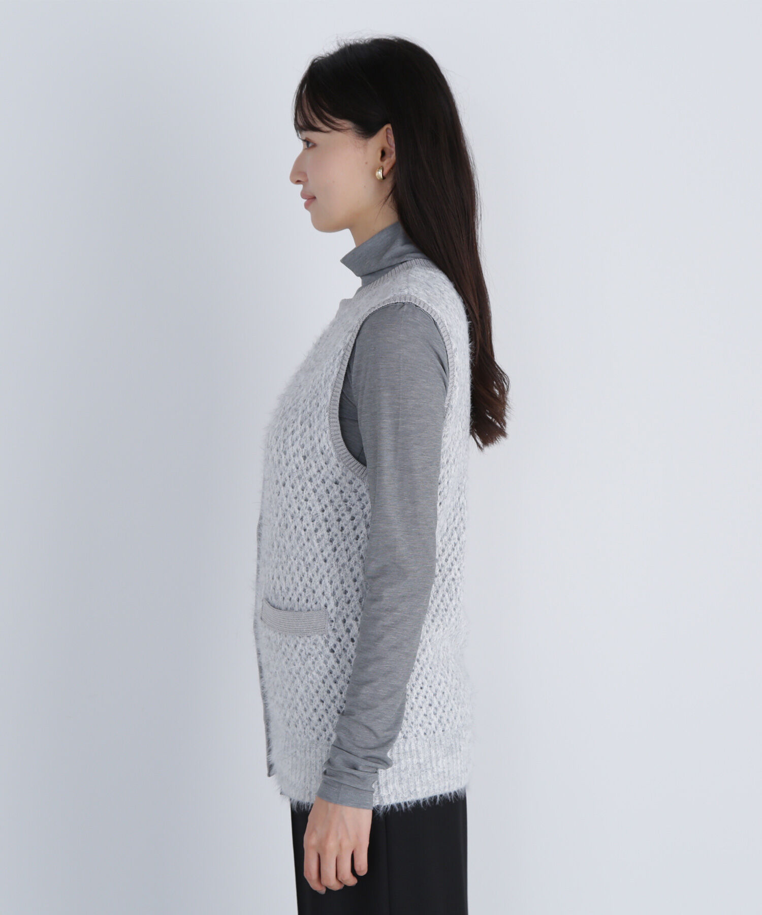  「フェザーヤーンボクシーベスト」|ニット・セーター|