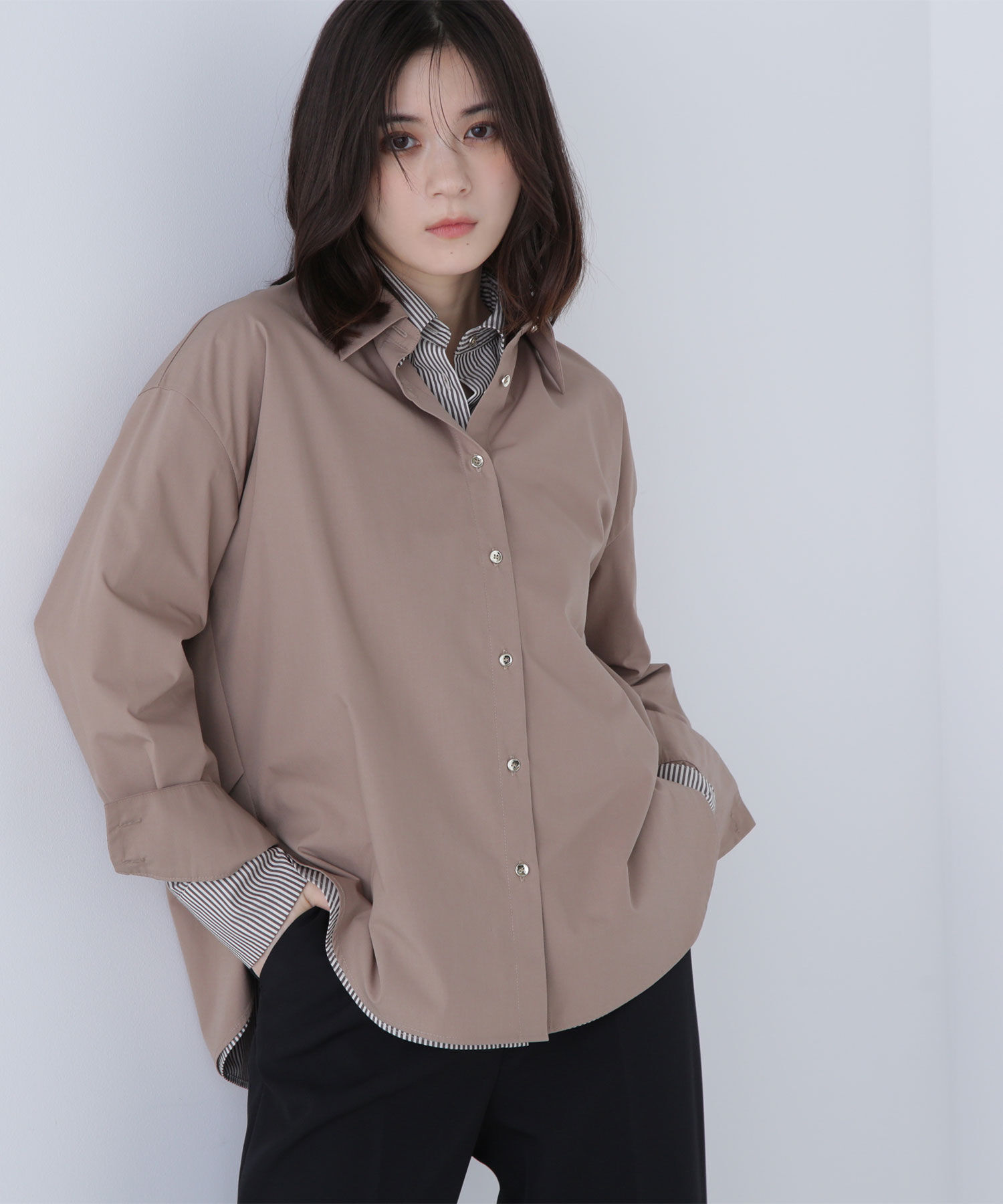  「ゴールドボタンフォルムシャツ」|シャツ・ブラウス|