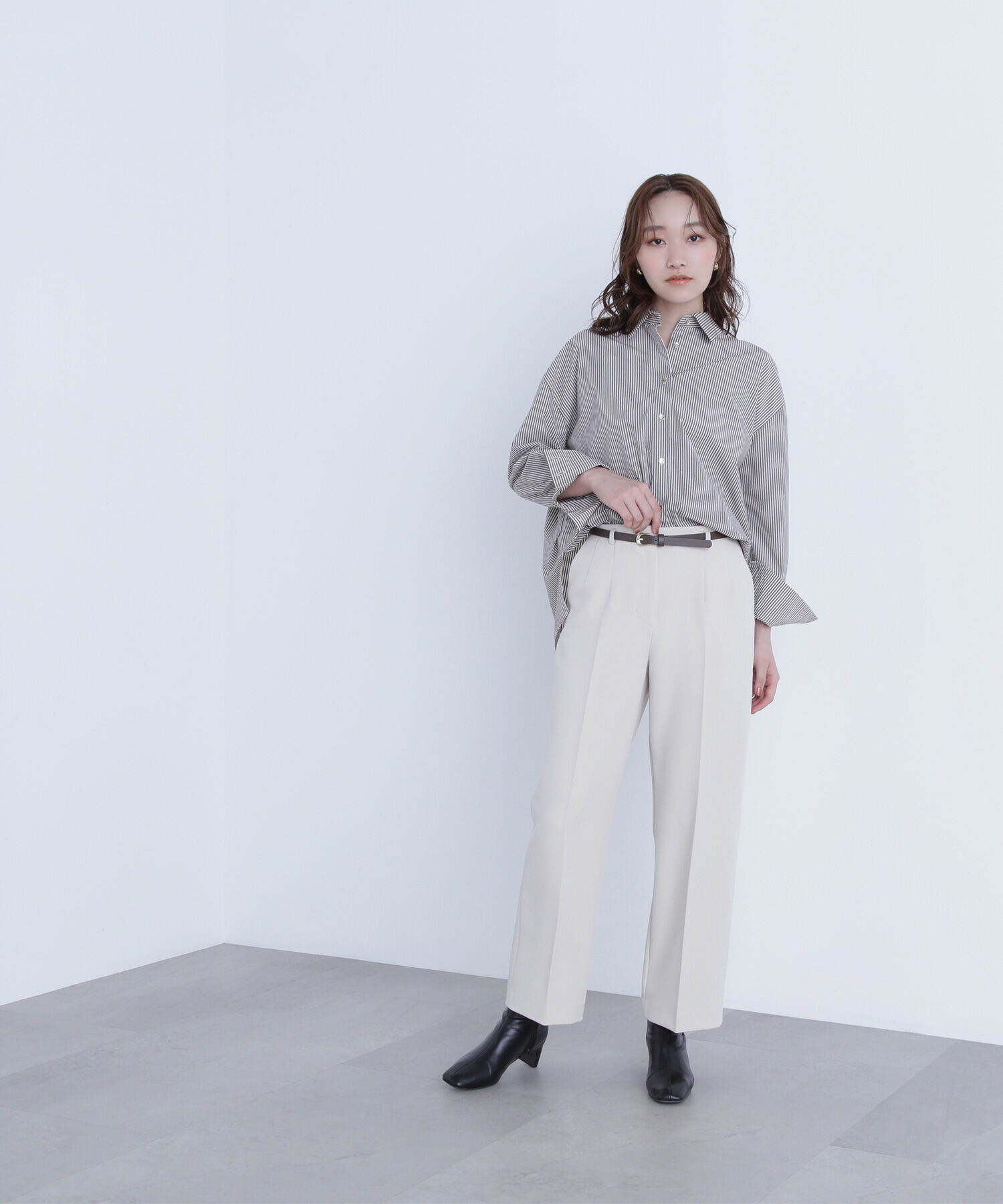  「ゴールドボタンフォルムシャツ」|シャツ・ブラウス|