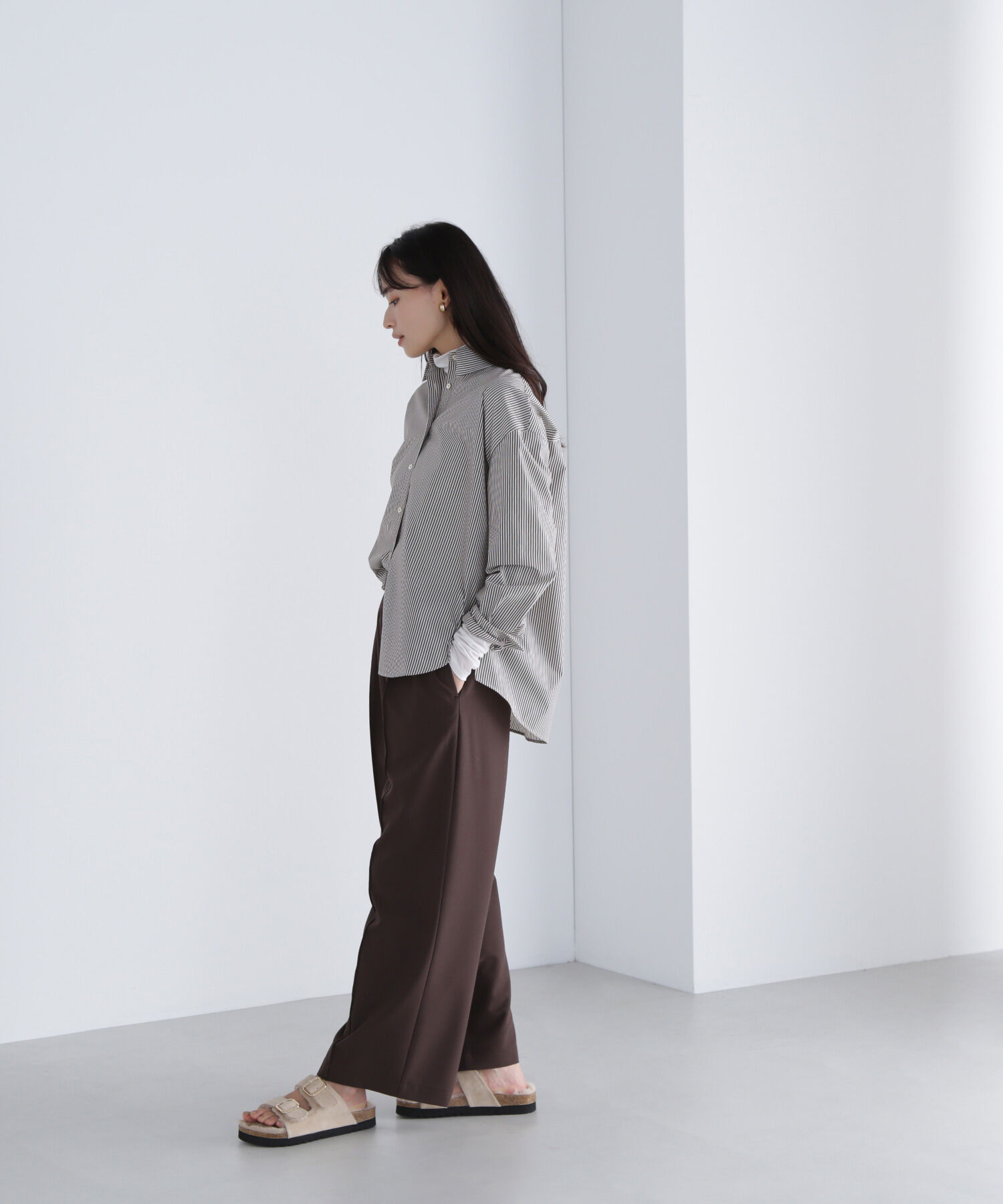  「ゴールドボタンフォルムシャツ」|シャツ・ブラウス|