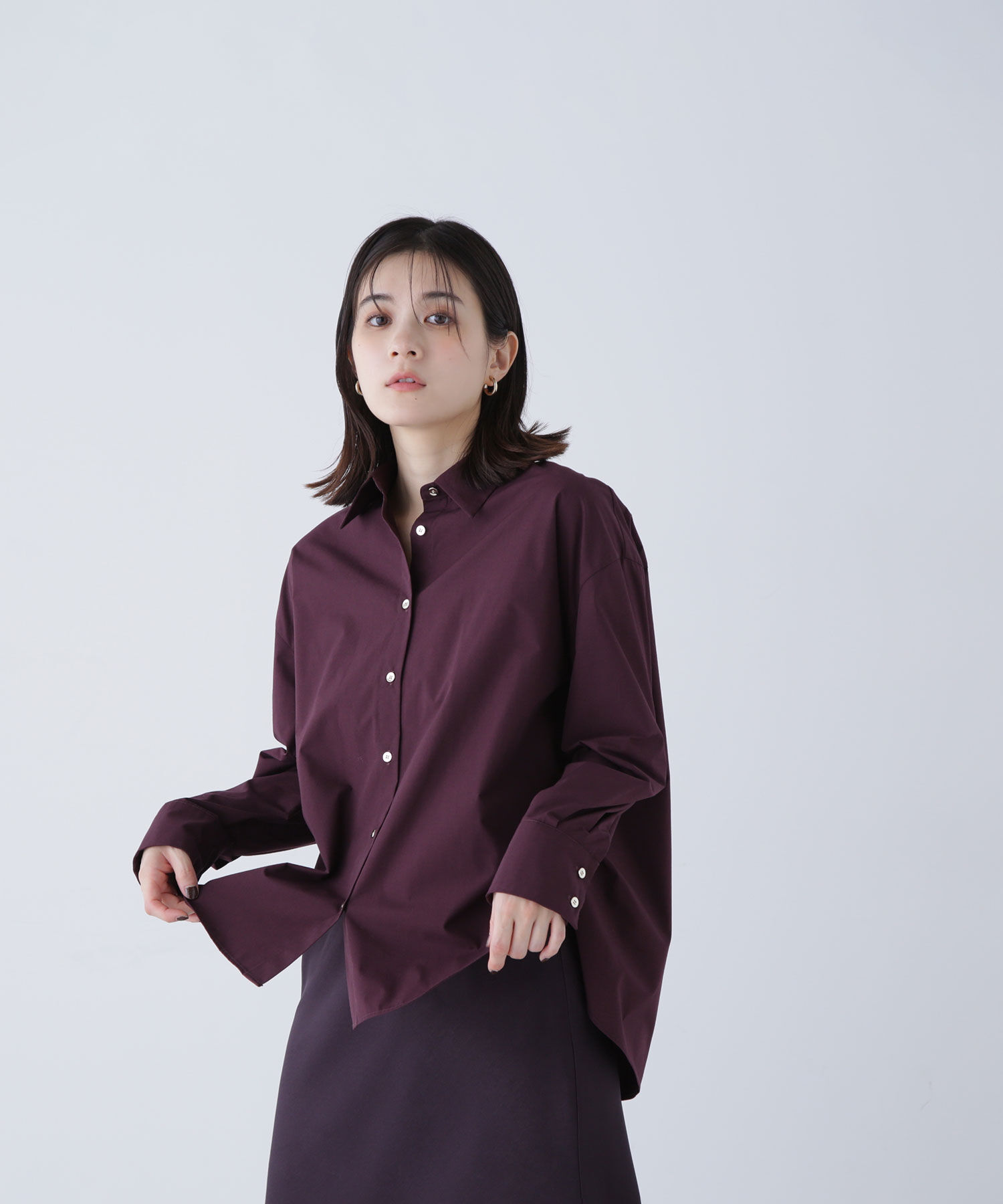  「ゴールドボタンフォルムシャツ」|シャツ・ブラウス|