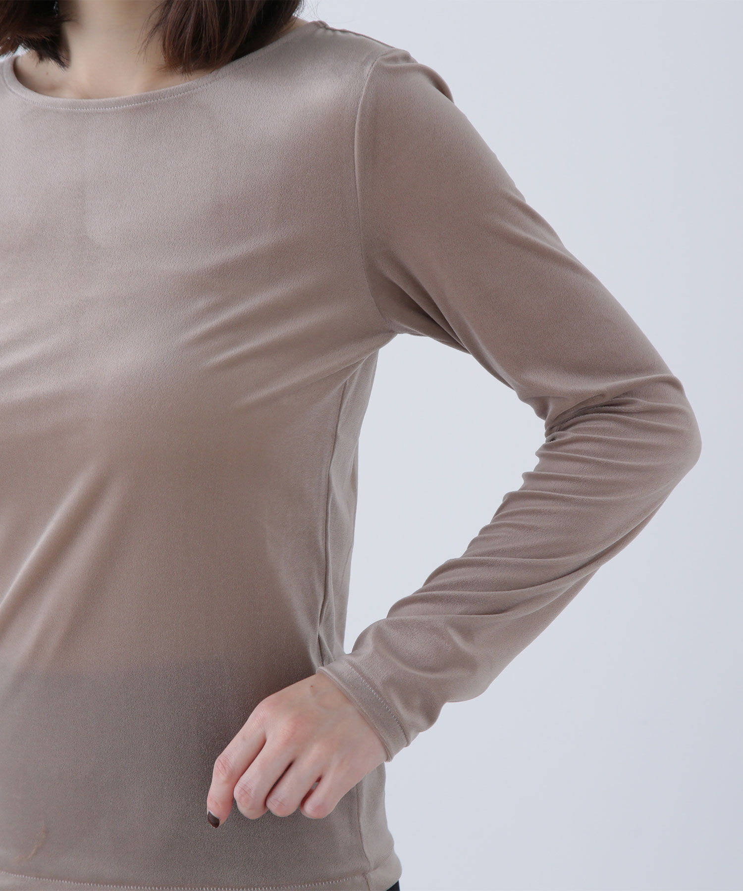  「ベロアボートネックカットソー」|Tシャツ・カットソー|