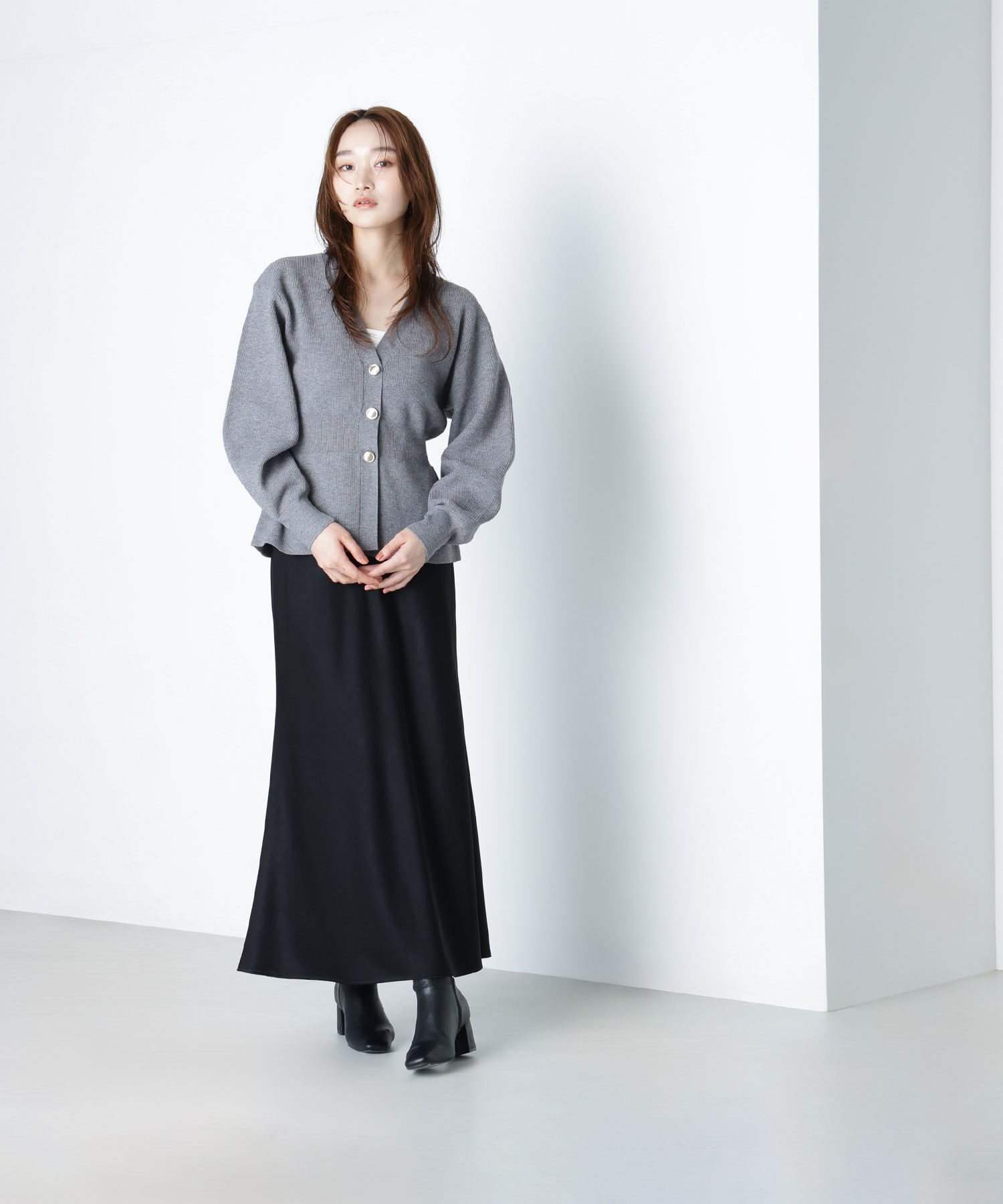  「ペプラムフォルムカーディガン」|ニット・セーター|