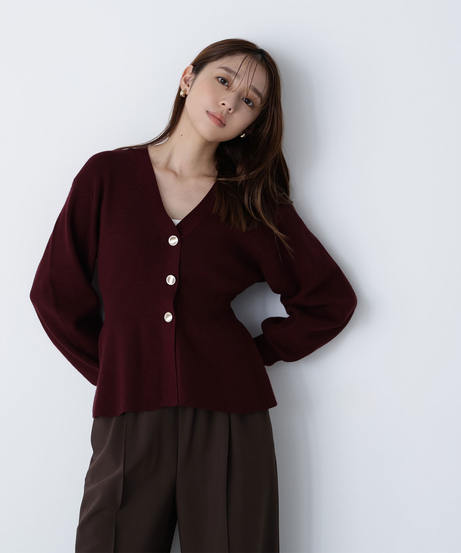  「ペプラムフォルムカーディガン」|ニット・セーター|