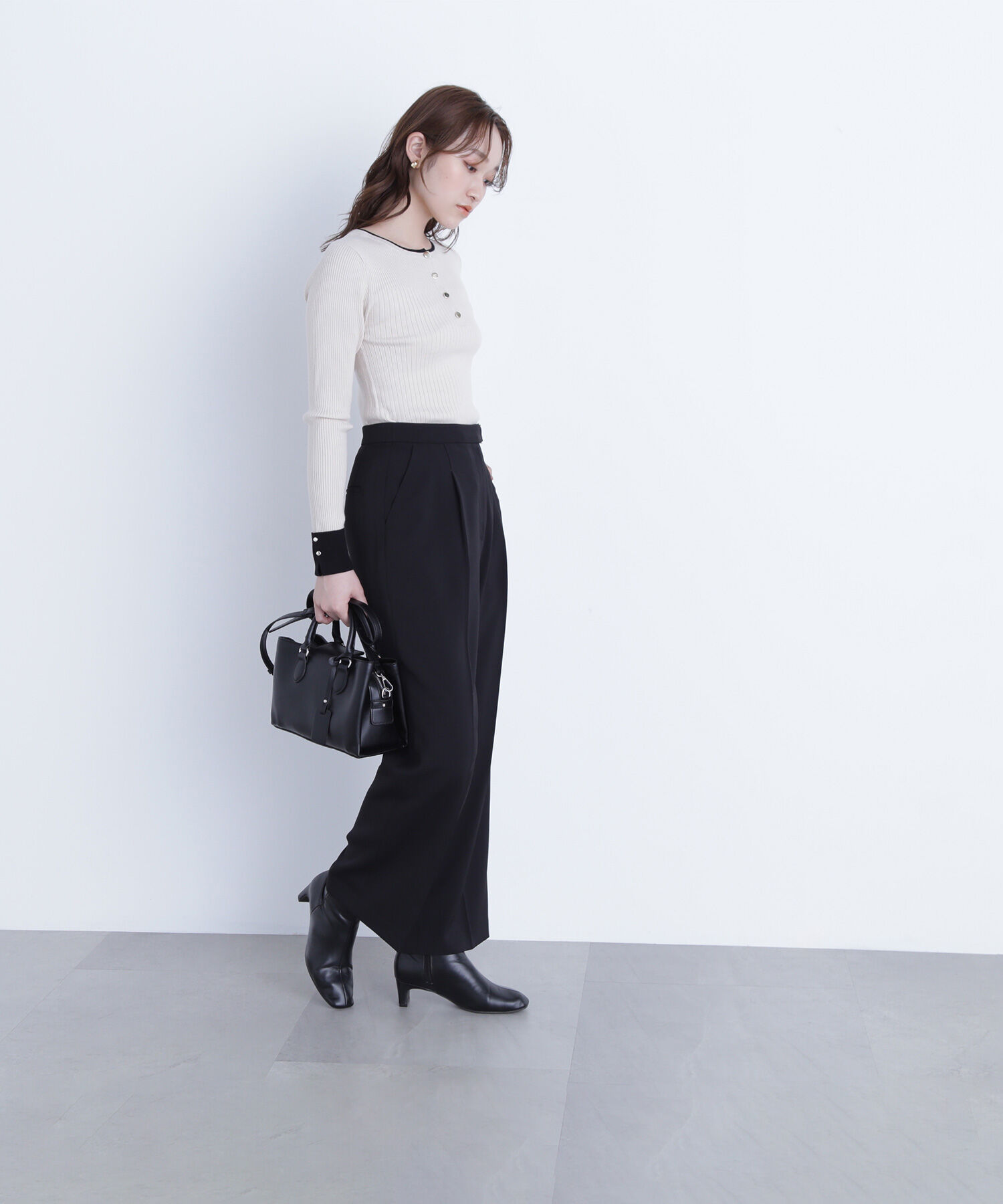  「メタルディティールタックワイドパンツ」|その他|