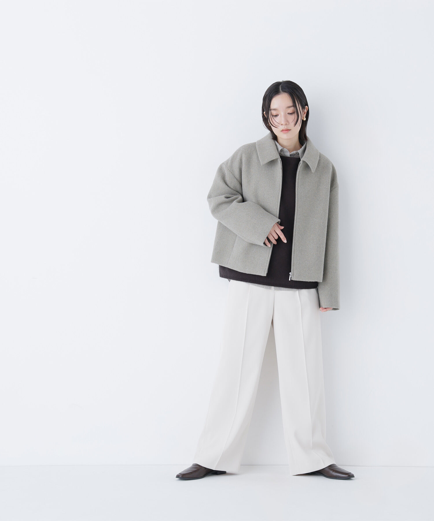  「ウールブレンドヘアリーニット」|ニット・セーター|