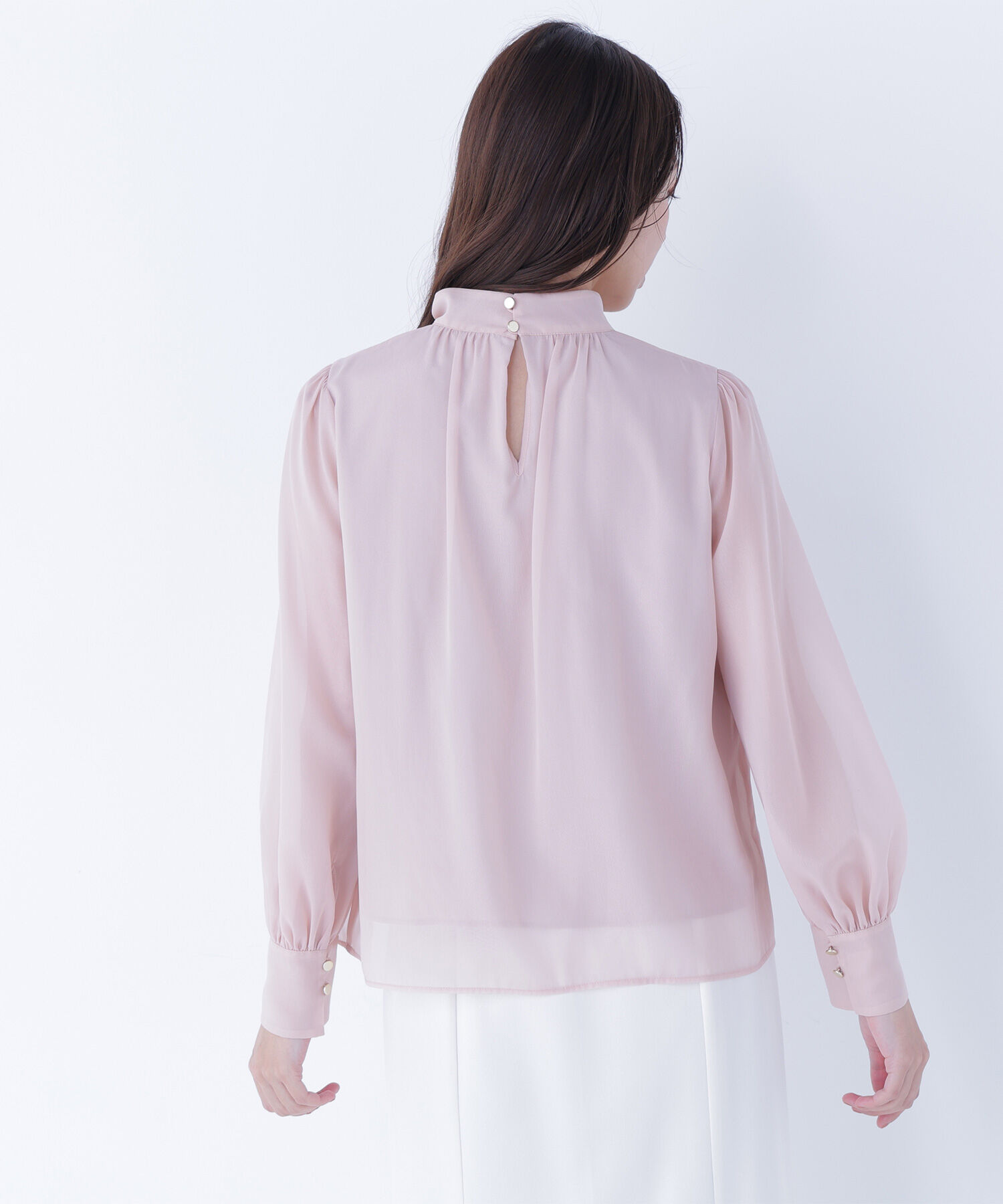  「ハイネックボリュームシアーブラウス」|シャツ・ブラウス|