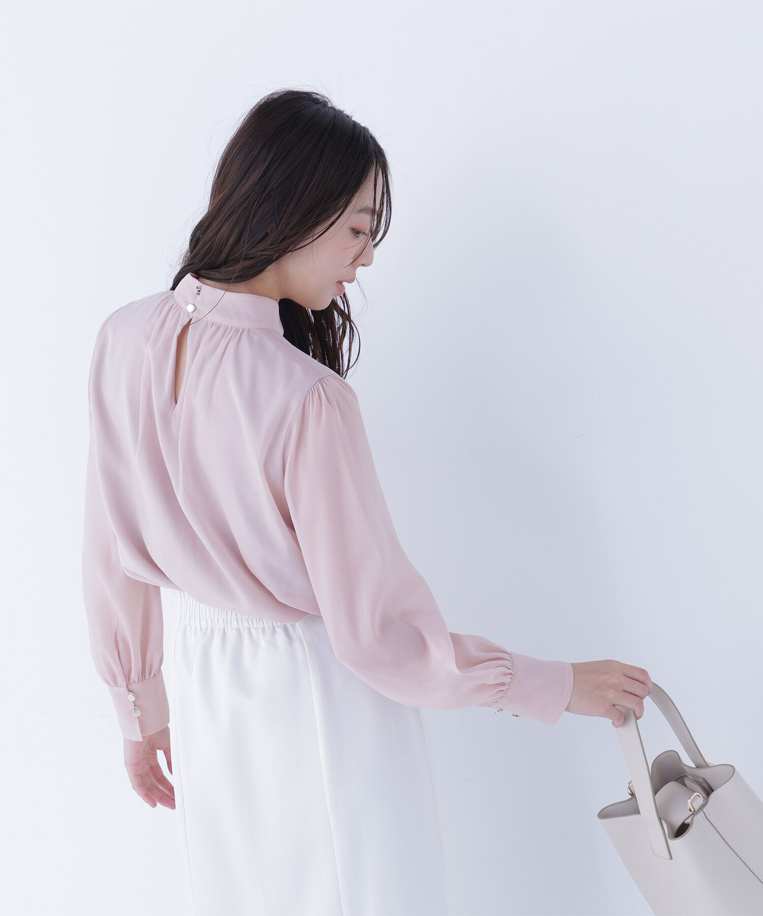  「ハイネックボリュームシアーブラウス」|シャツ・ブラウス|
