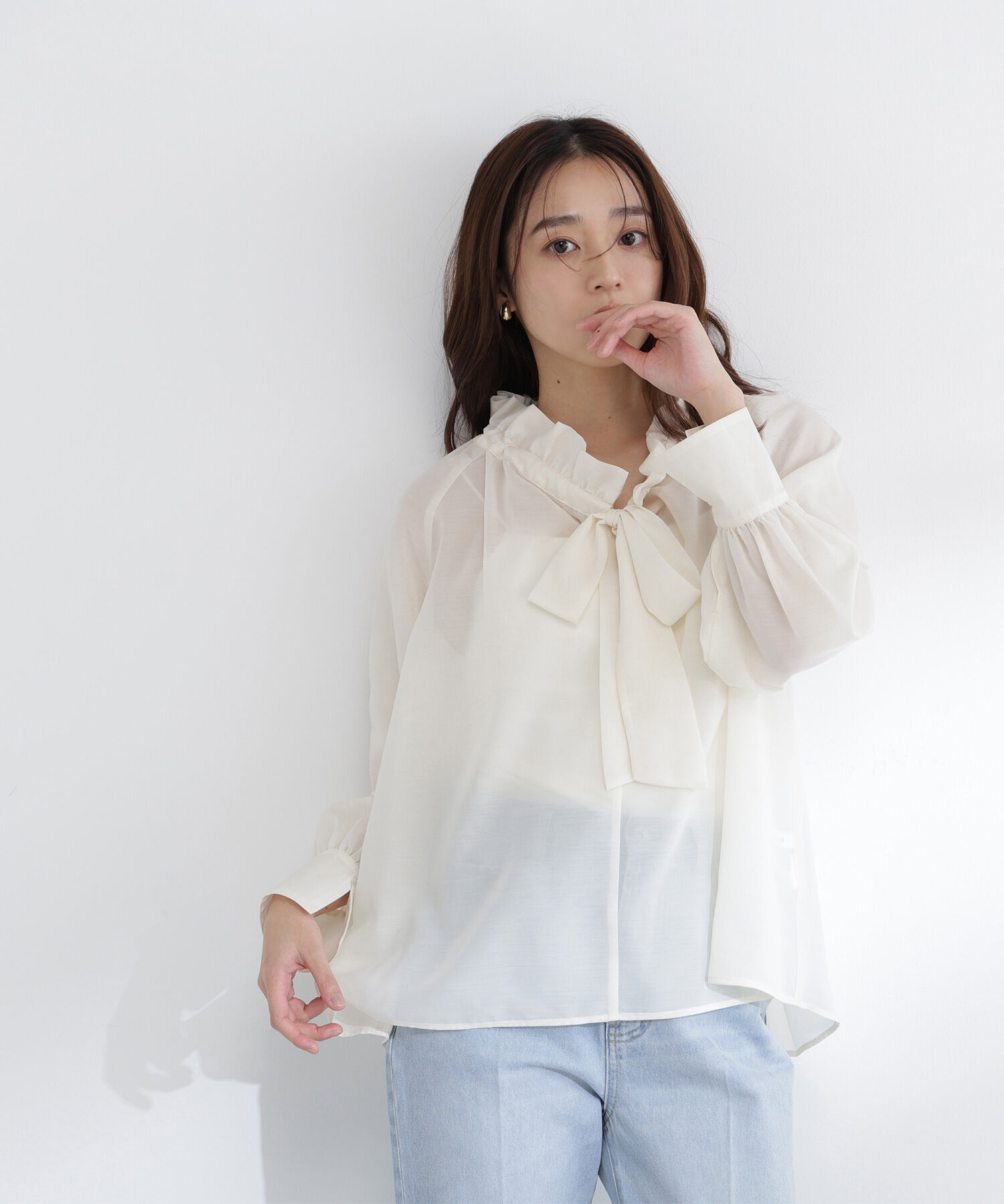  「2wayシアーボウタイブラウス」|シャツ・ブラウス|