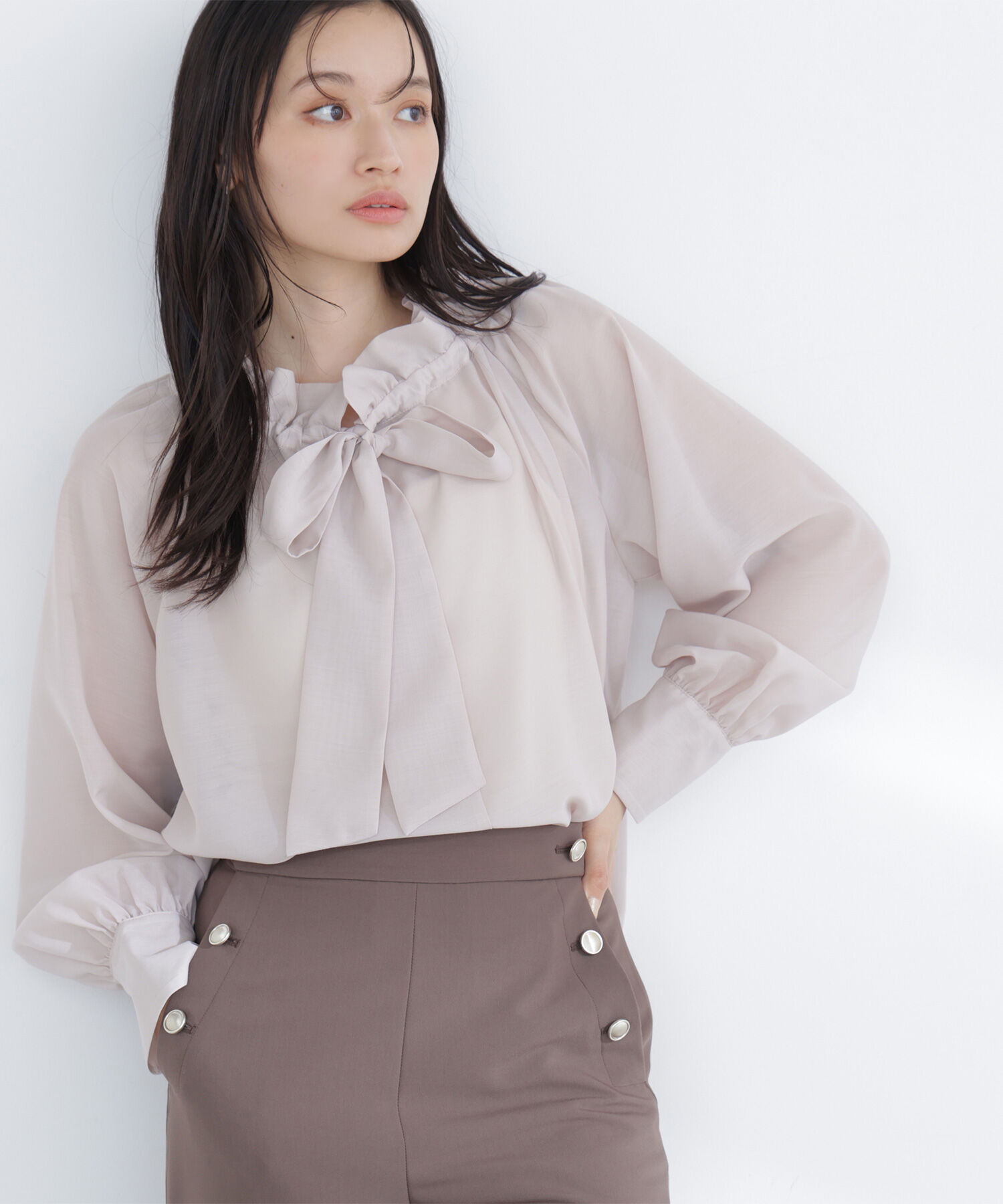  「2wayシアーボウタイブラウス」|シャツ・ブラウス|