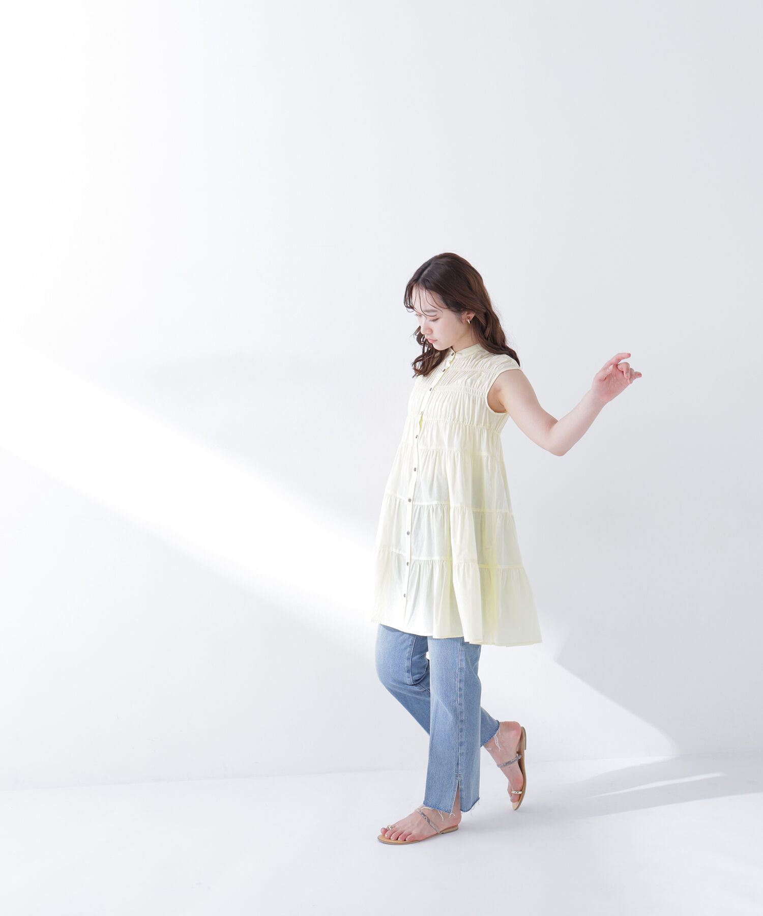  「サイドスリットストレートデニムパンツ」|その他|