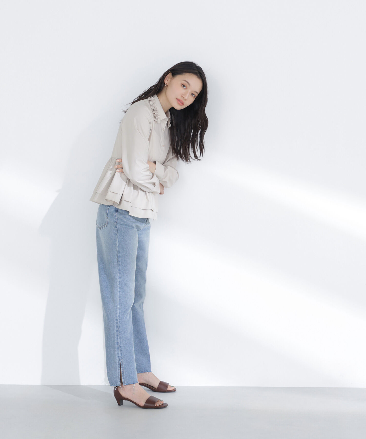  「サイドスリットストレートデニムパンツ」|その他|