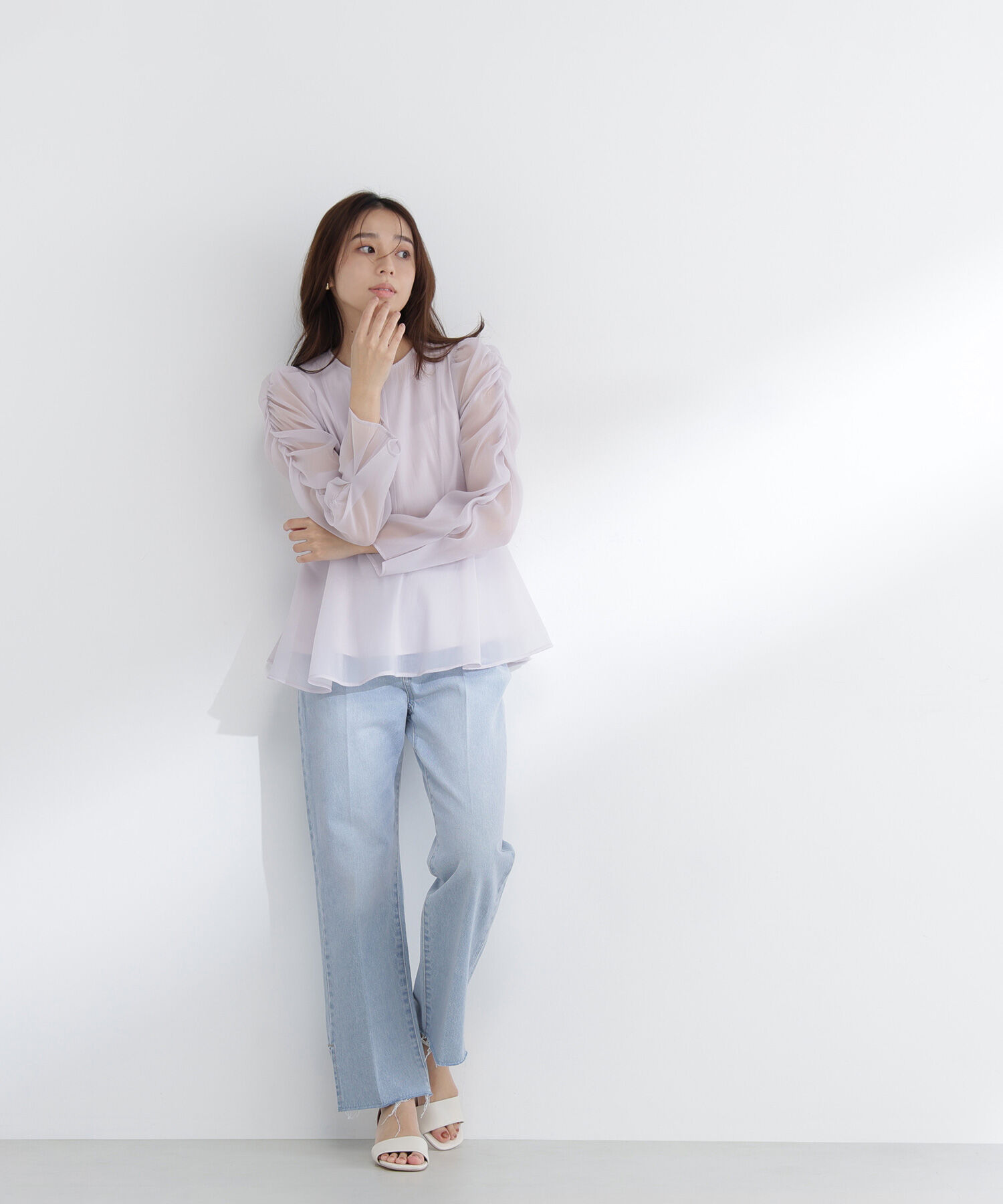  「サイドスリットストレートデニムパンツ」|その他|