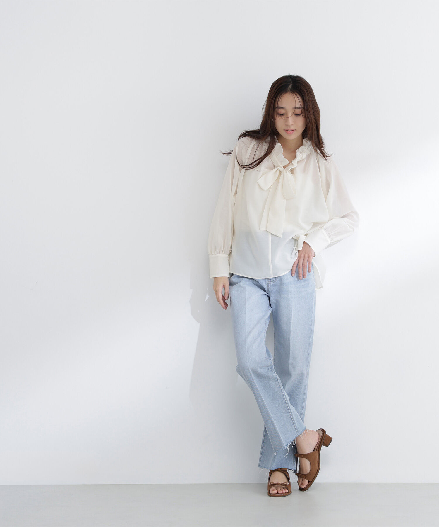  「サイドスリットストレートデニムパンツ」|その他|