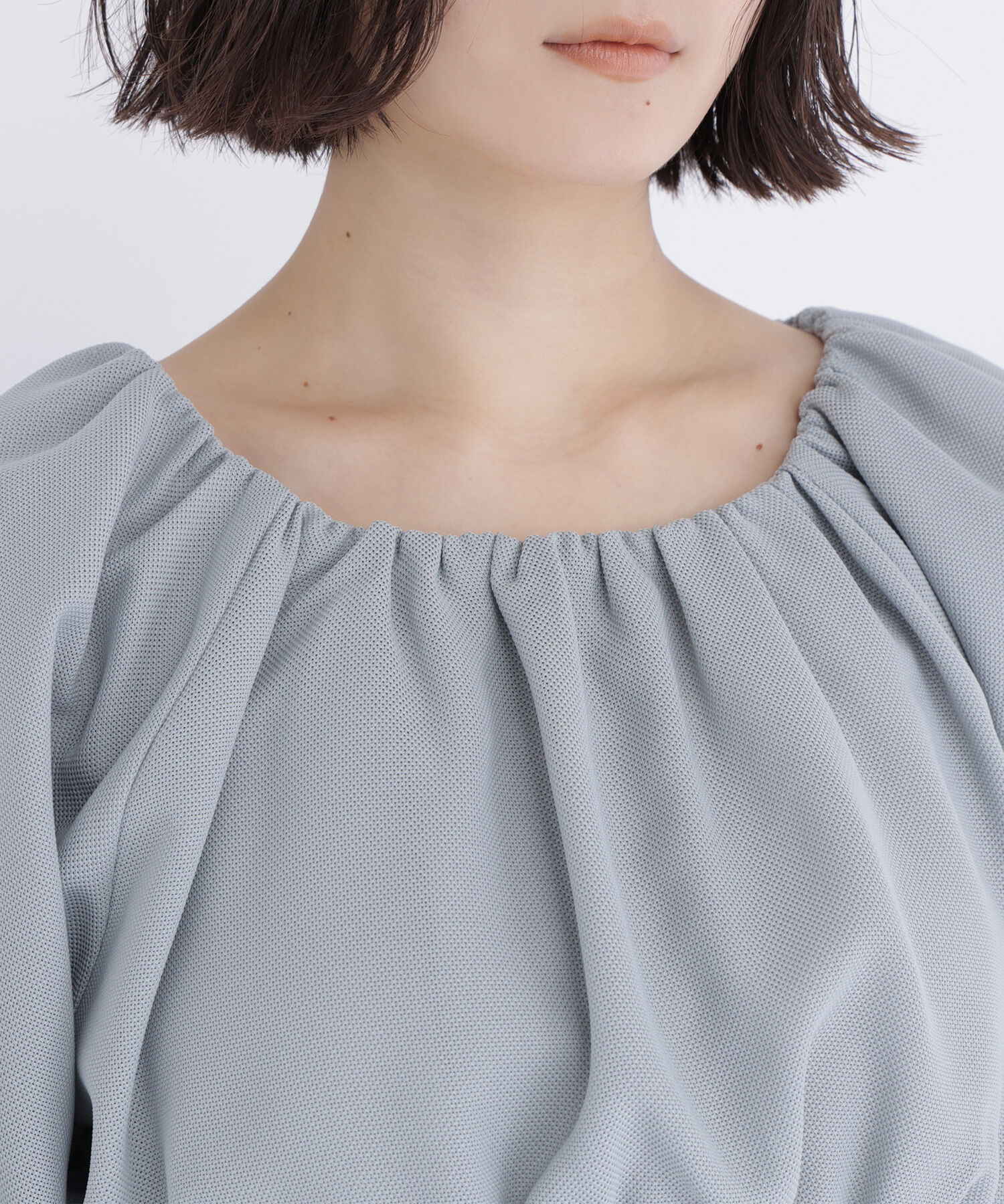  「メッシュギャザーペプラムブラウス」|シャツ・ブラウス|
