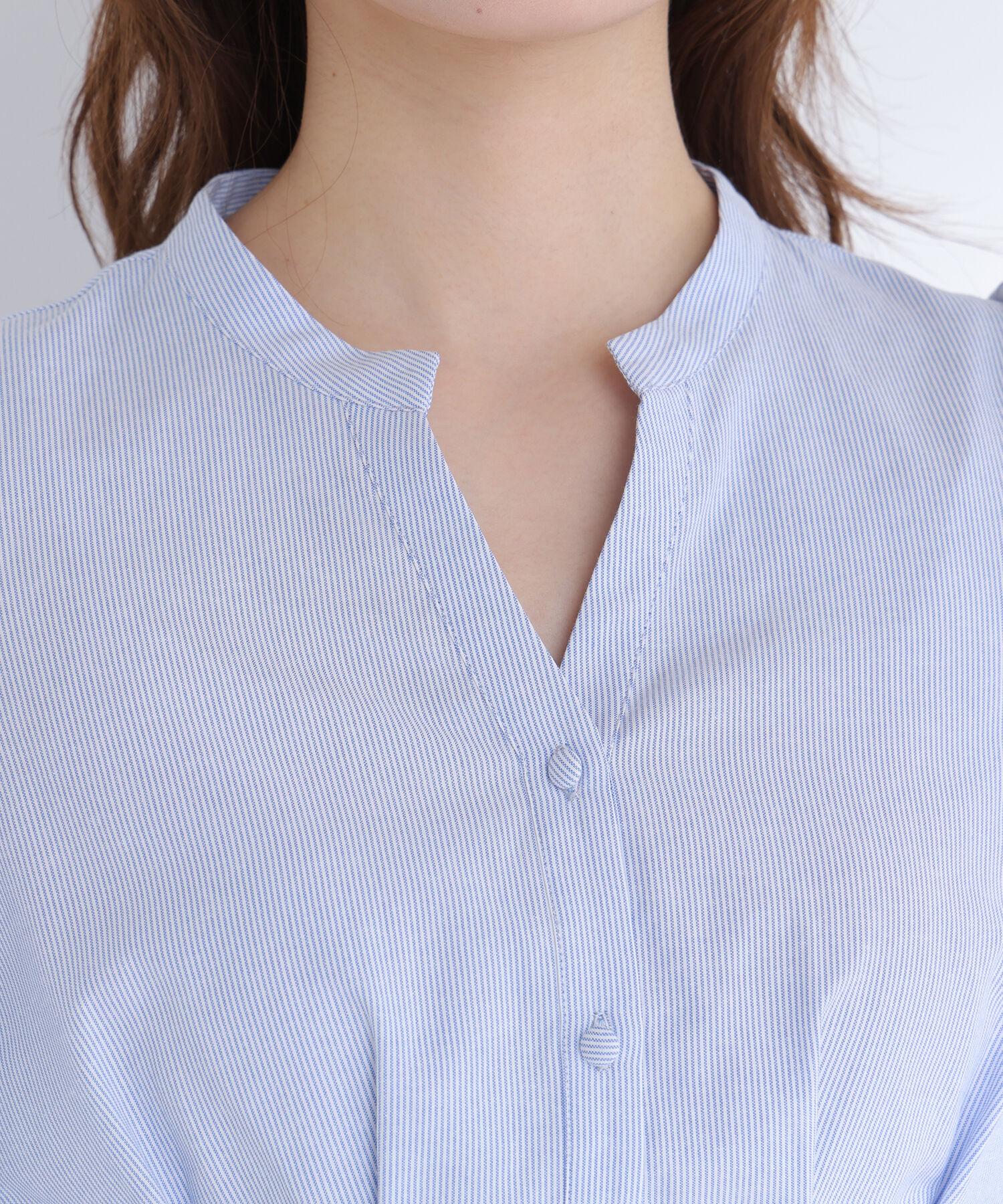  「ストライプペプラムブラウス」|シャツ・ブラウス|