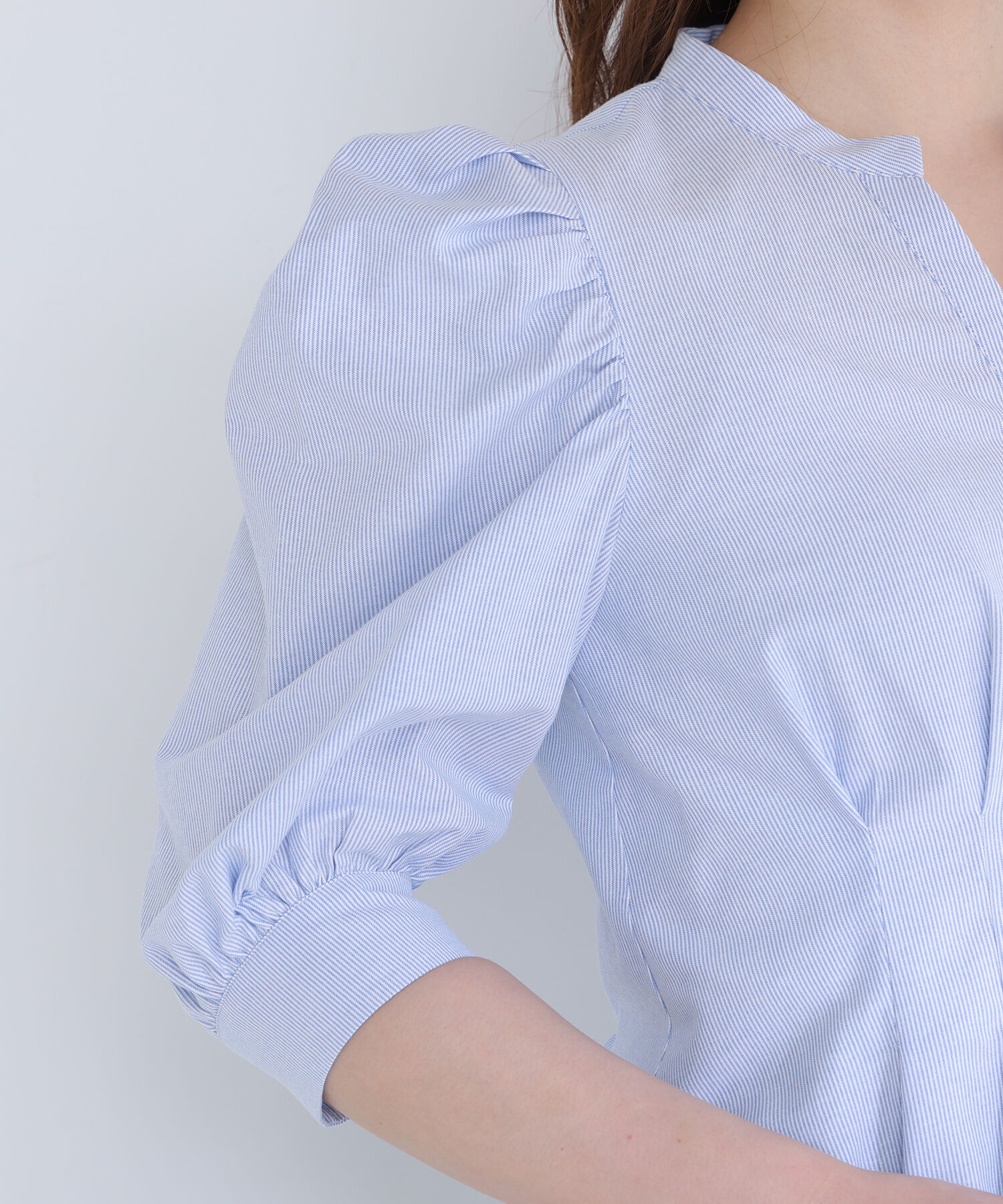  「ストライプペプラムブラウス」|シャツ・ブラウス|