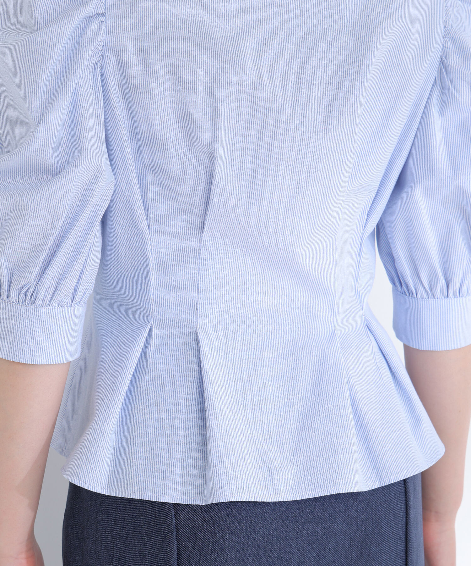  「ストライプペプラムブラウス」|シャツ・ブラウス|