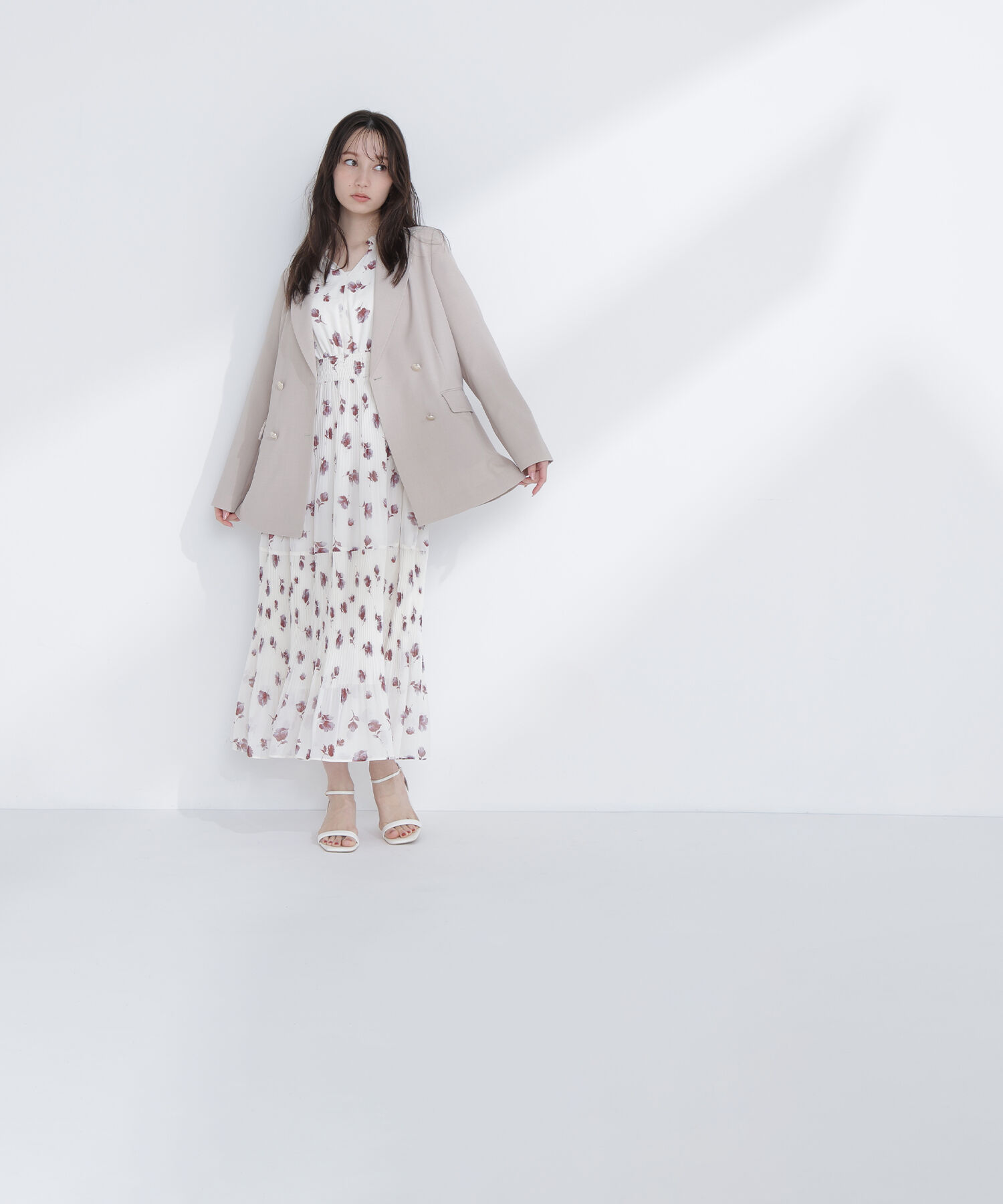  「ぼかしフラワープリントワンピース」|ワンピース|