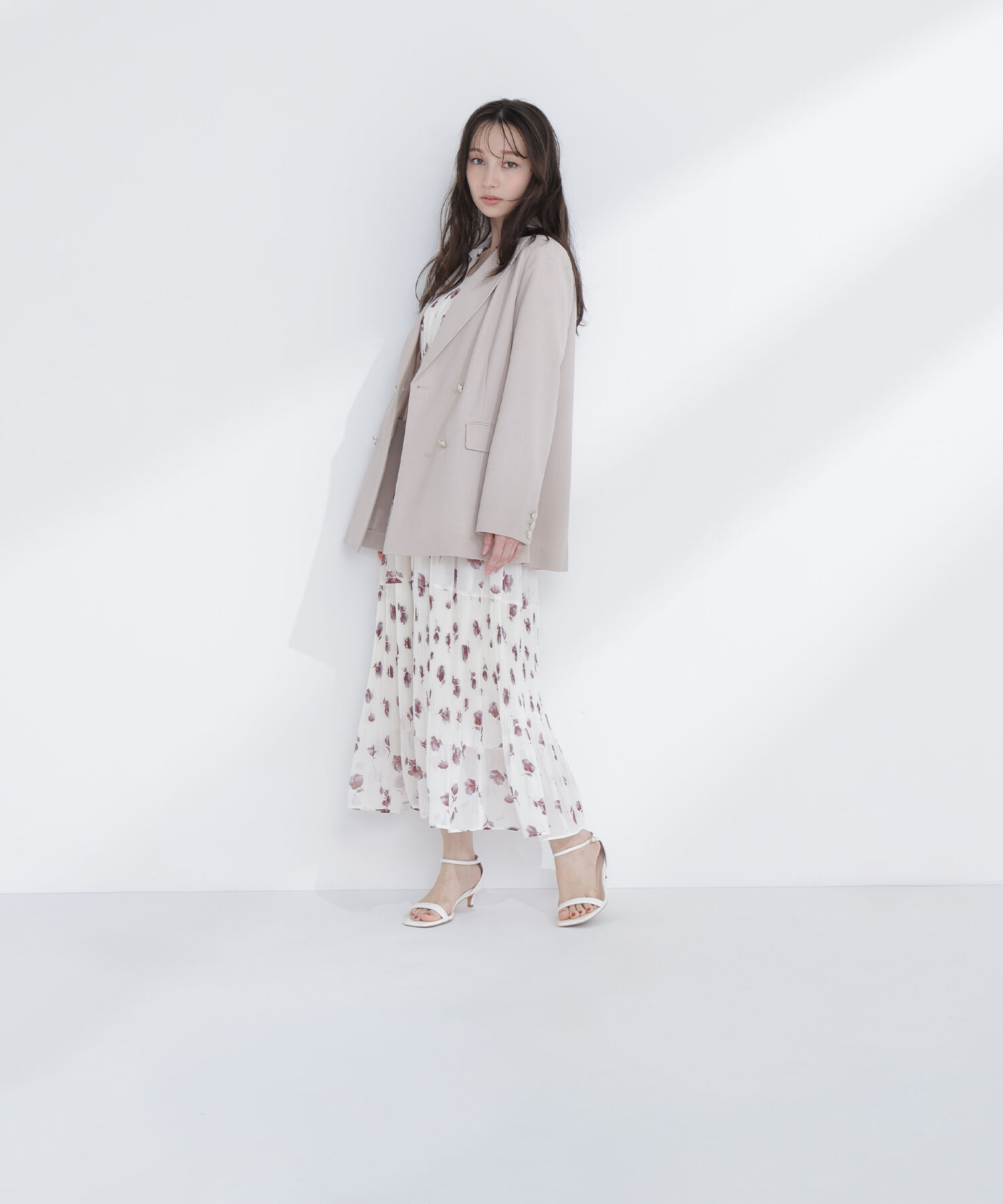  「ぼかしフラワープリントワンピース」|ワンピース|