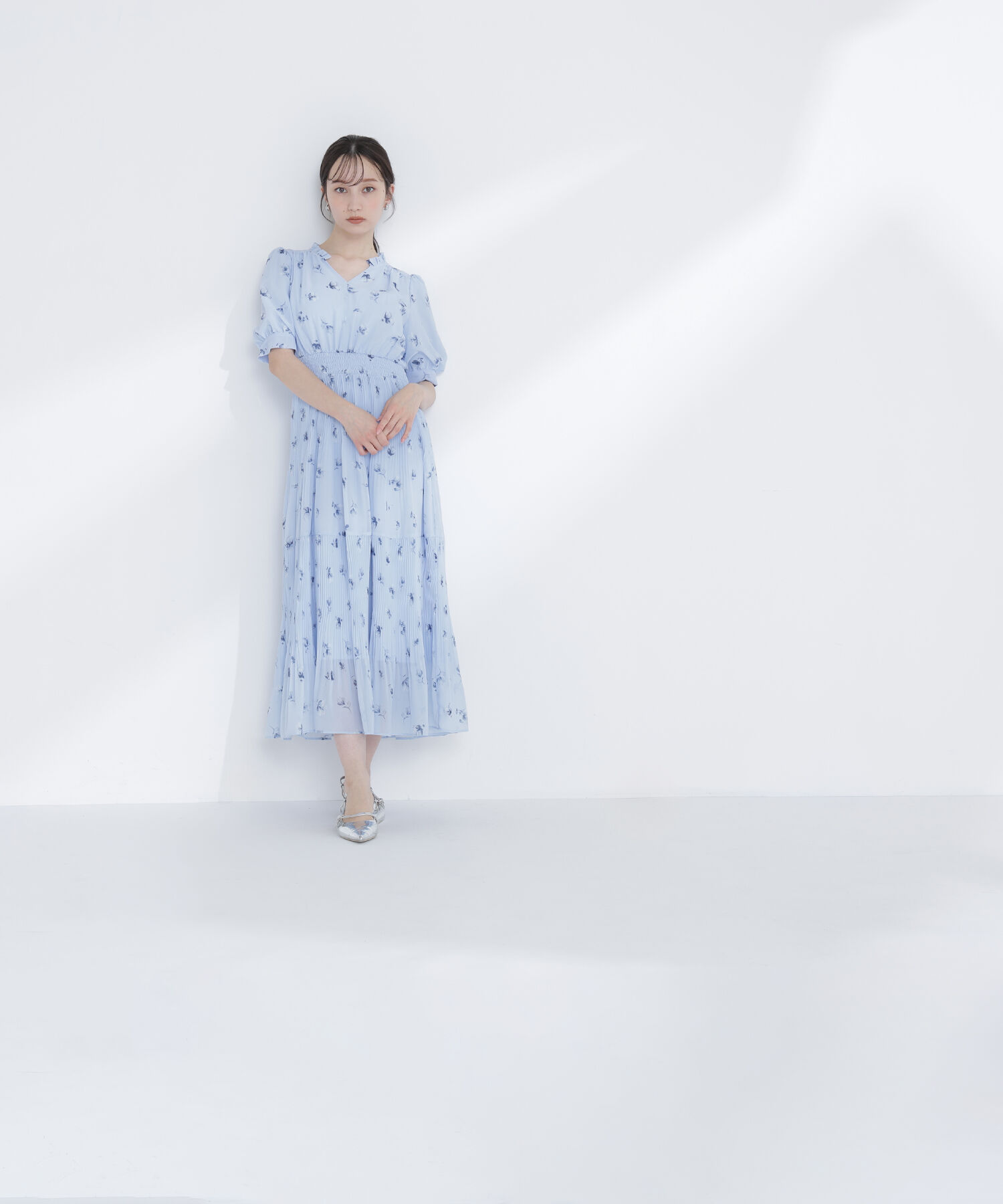  「ぼかしフラワープリントワンピース」|ワンピース|