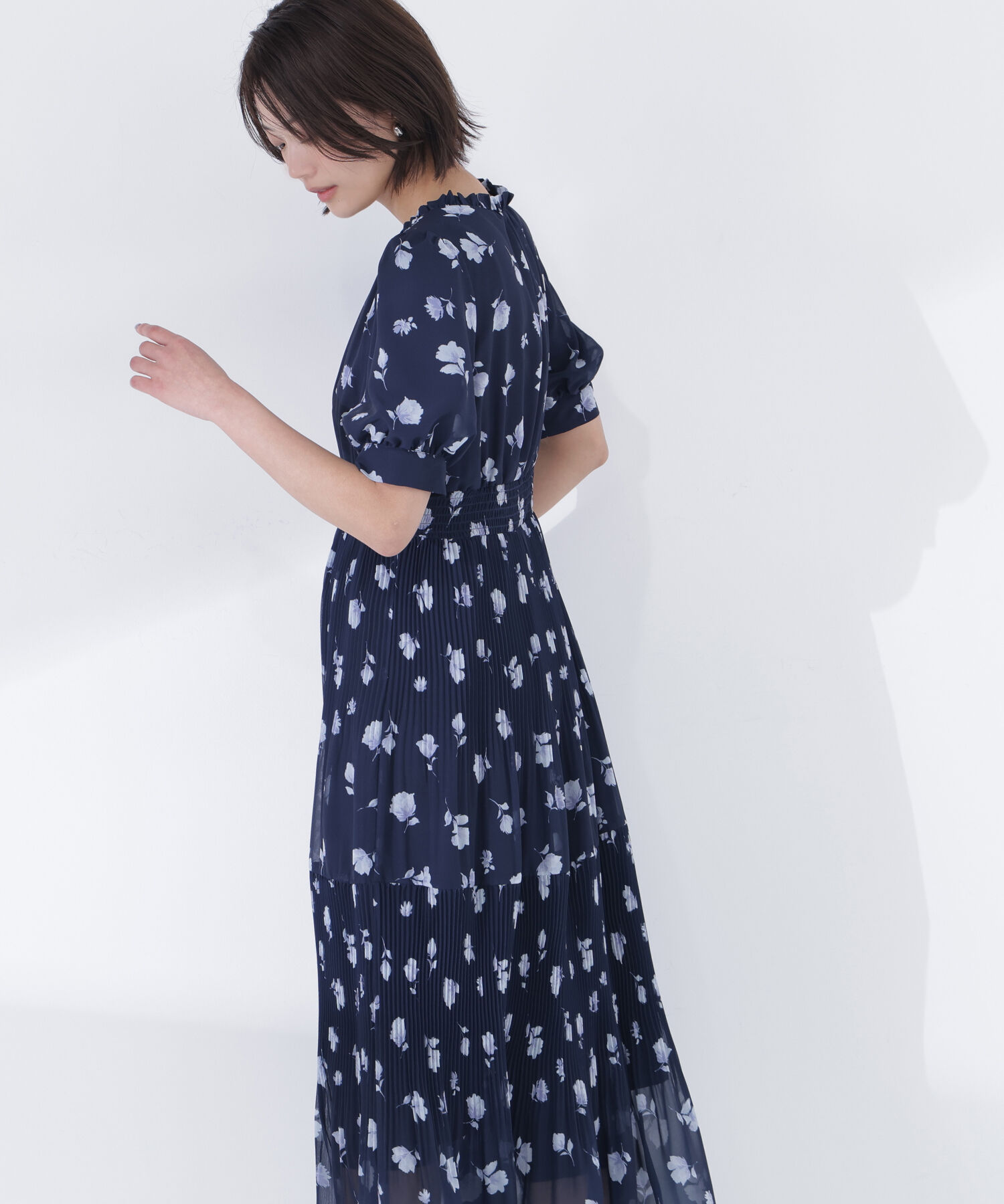  「ぼかしフラワープリントワンピース」|ワンピース|