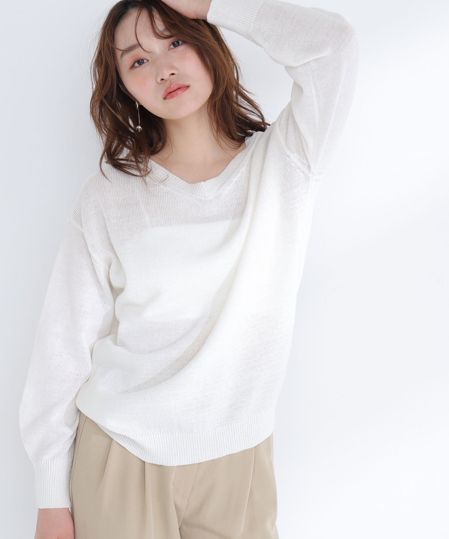  「ドライタッチ2wayネックニット」|ニット・セーター|