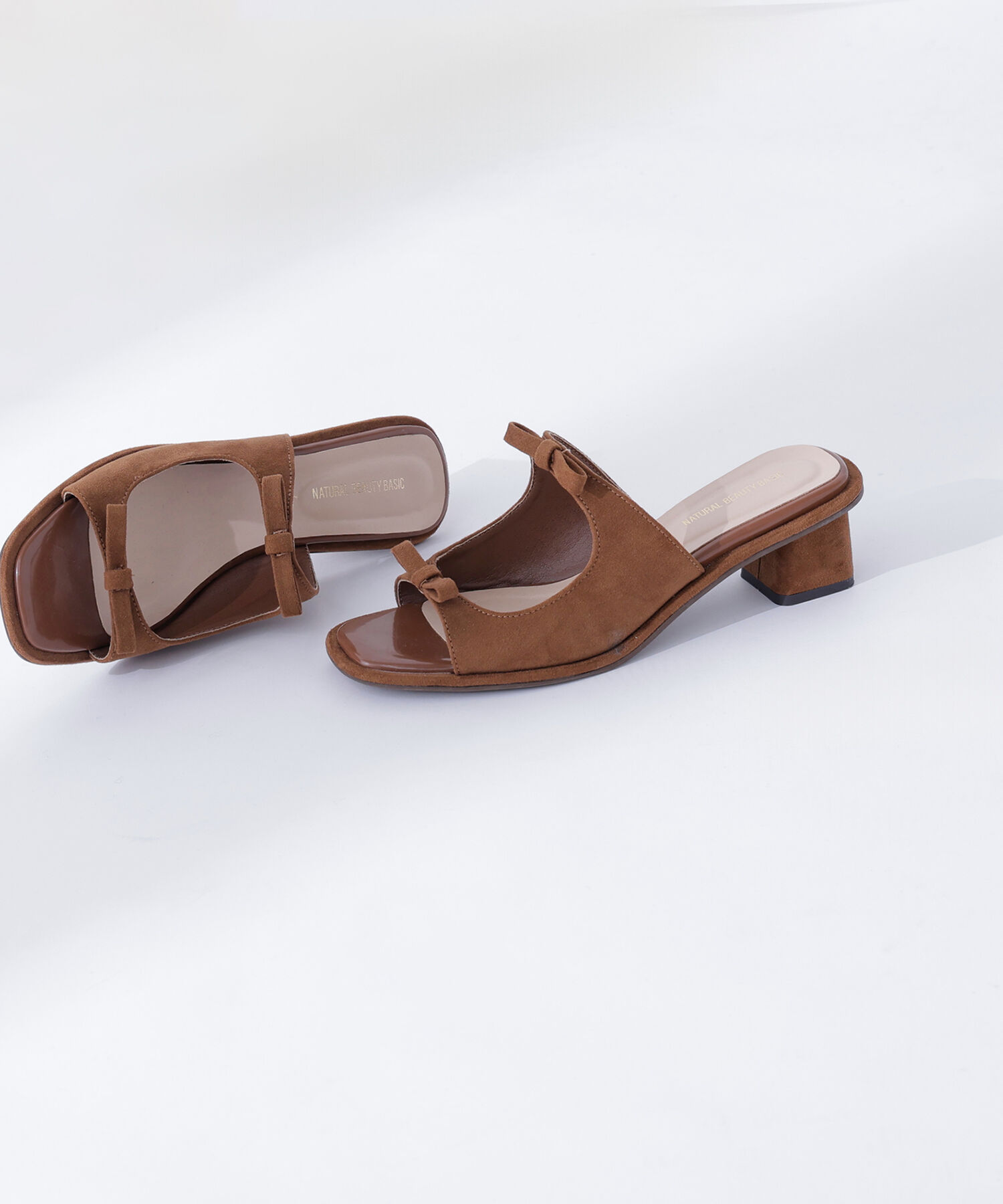  「ダブルリボンミュール」|その他|ブラウン