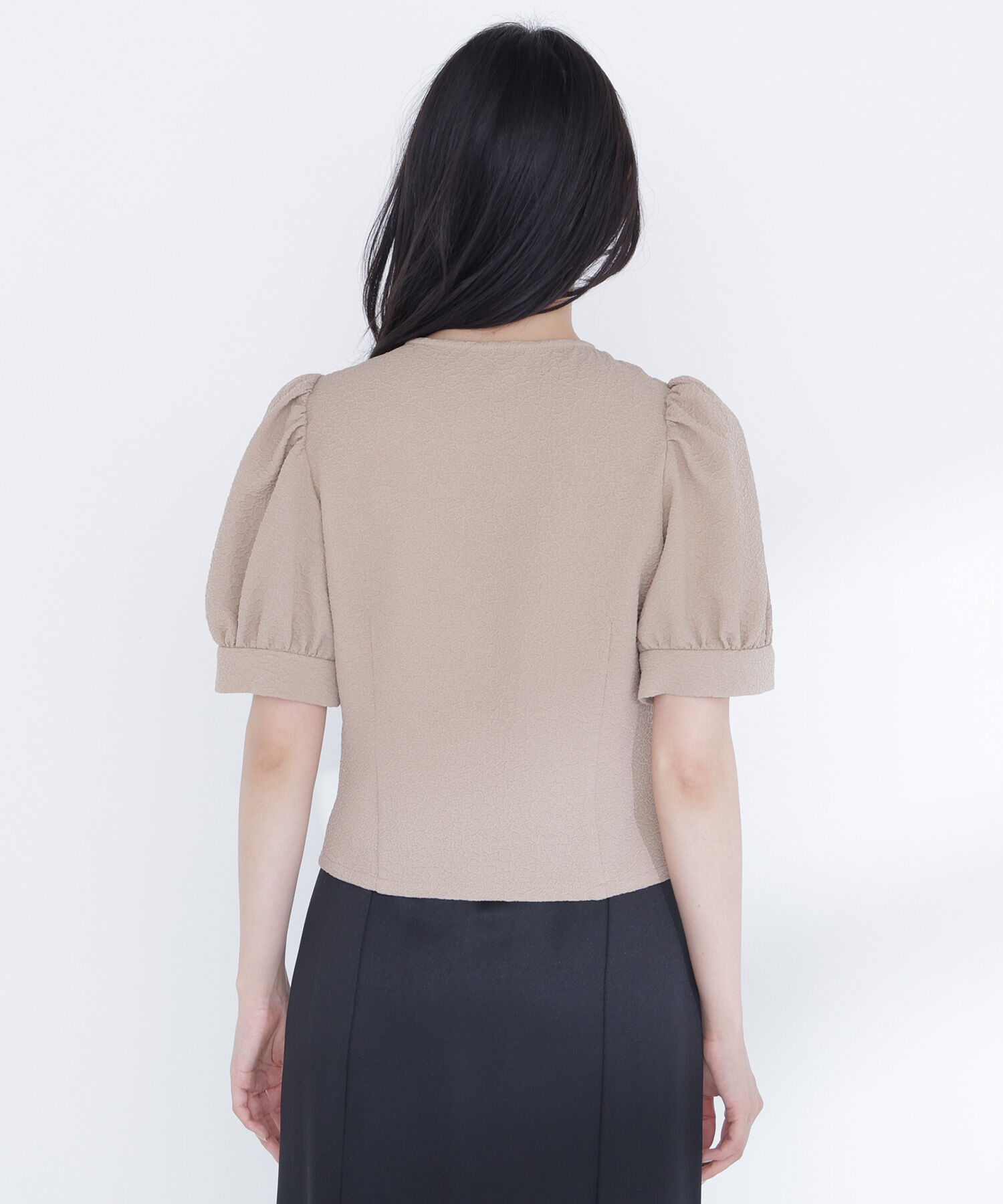  「ゴールドボタンジャガードブラウス」|シャツ・ブラウス|