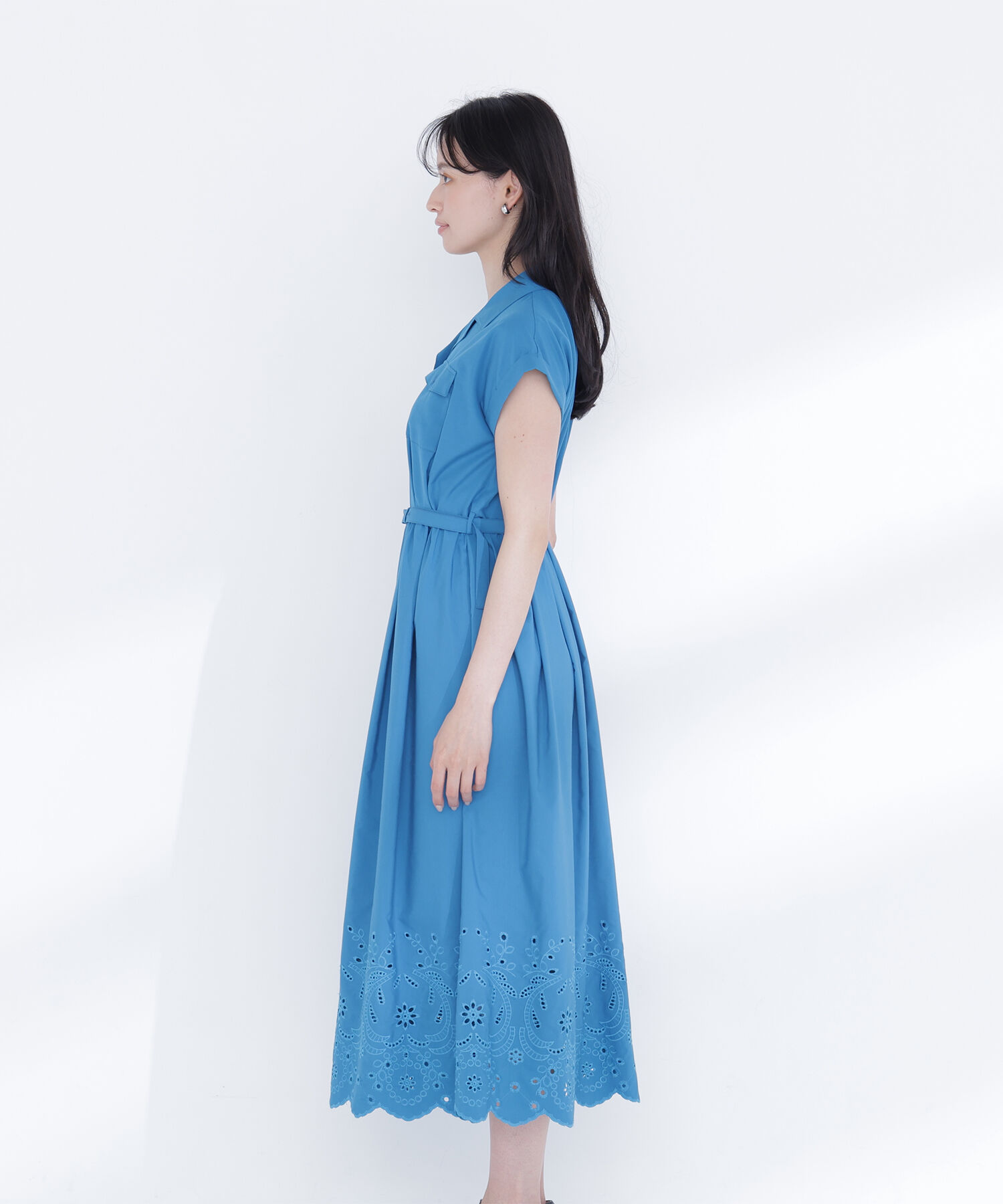  「スカラレースシャツワンピース」|ワンピース|