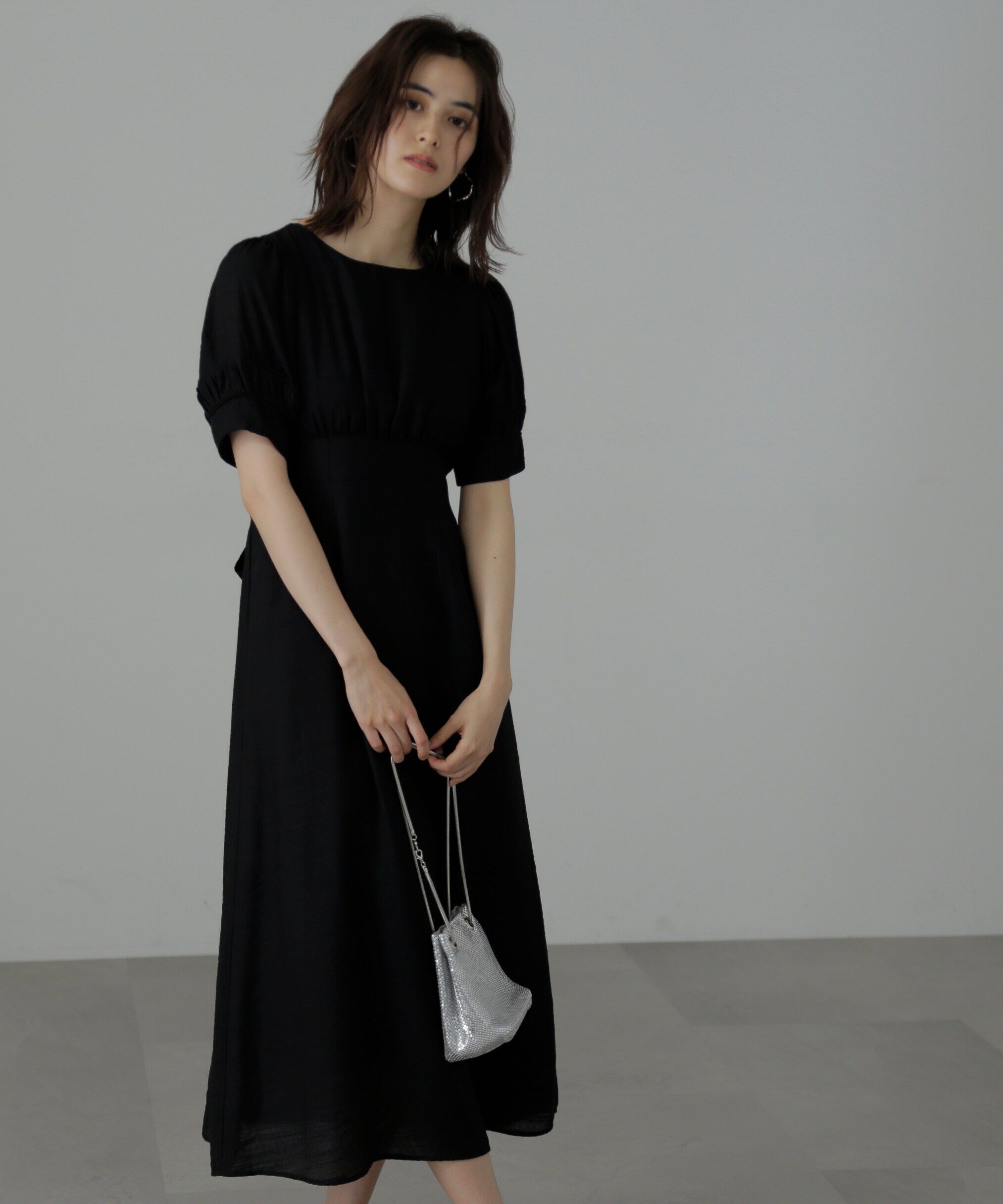  「パフスリーブバックリボンワンピース」|ワンピース|