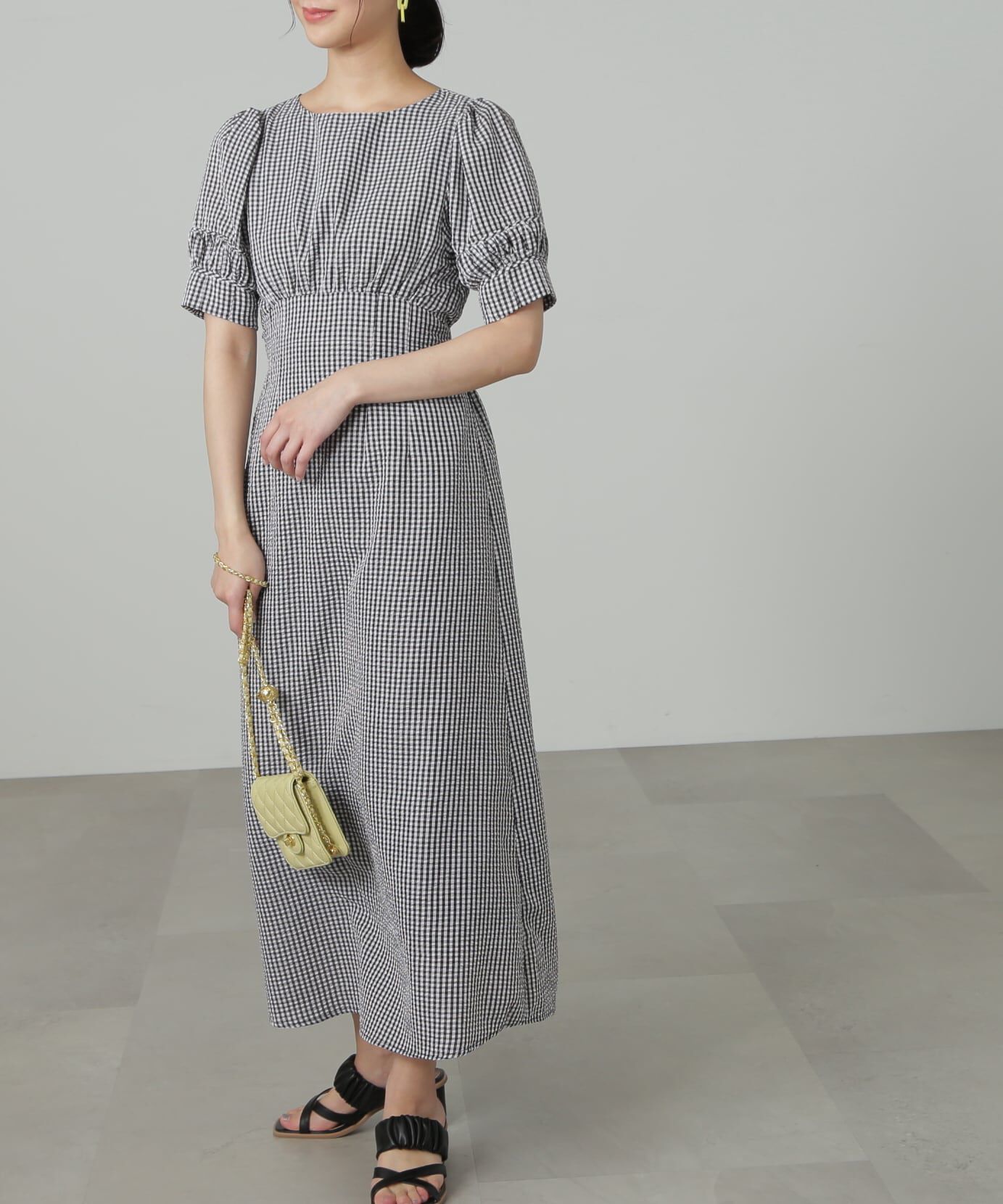  「パフスリーブバックリボンワンピース」|ワンピース|