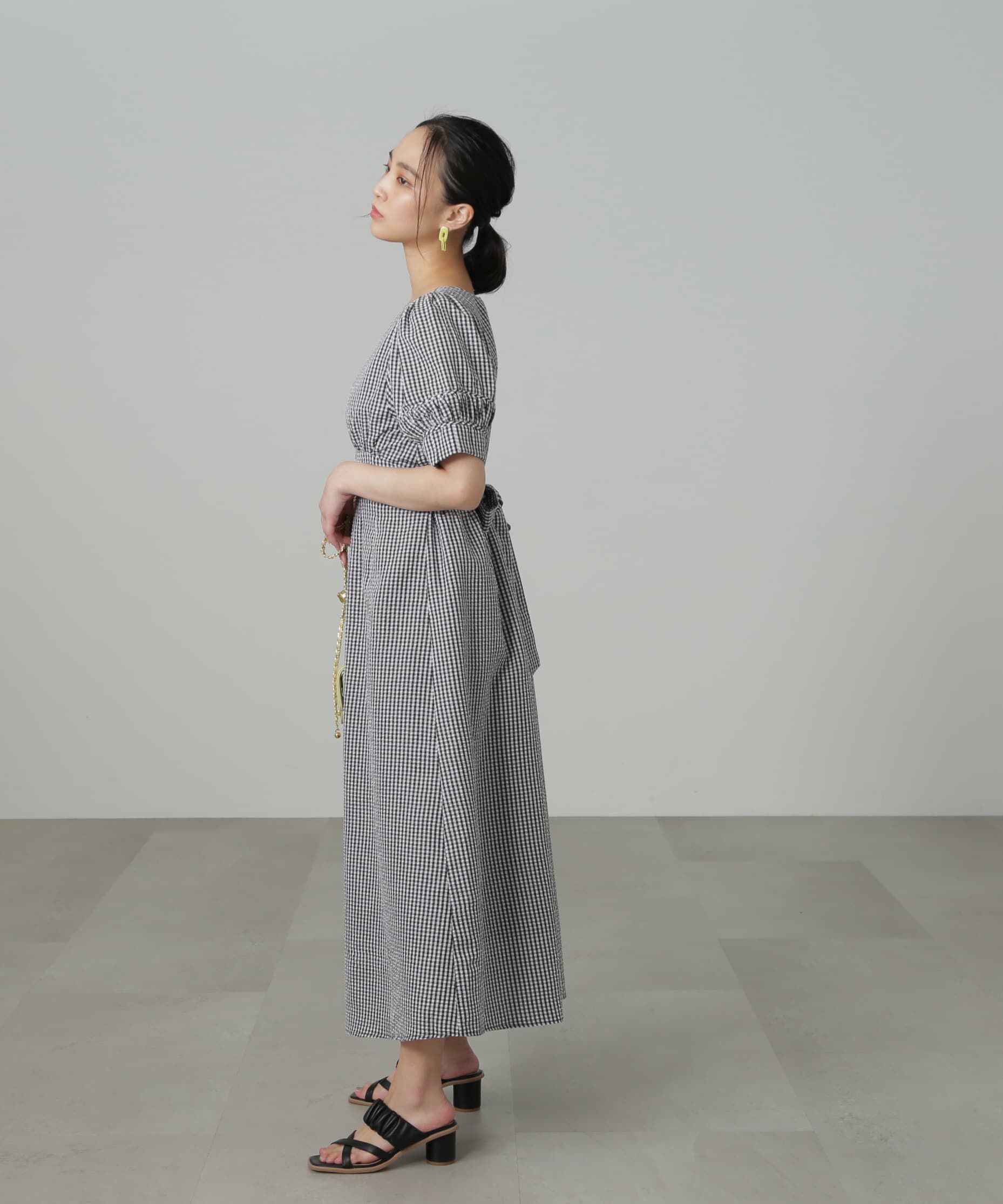  「パフスリーブバックリボンワンピース」|ワンピース|