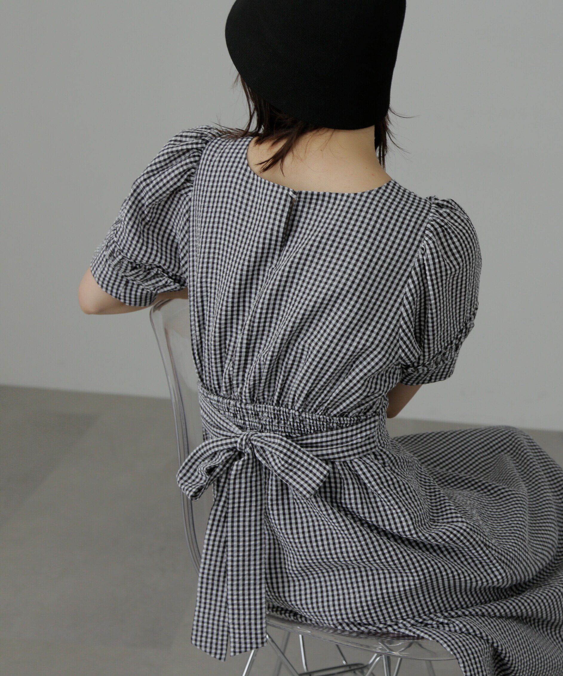  「パフスリーブバックリボンワンピース」|ワンピース|