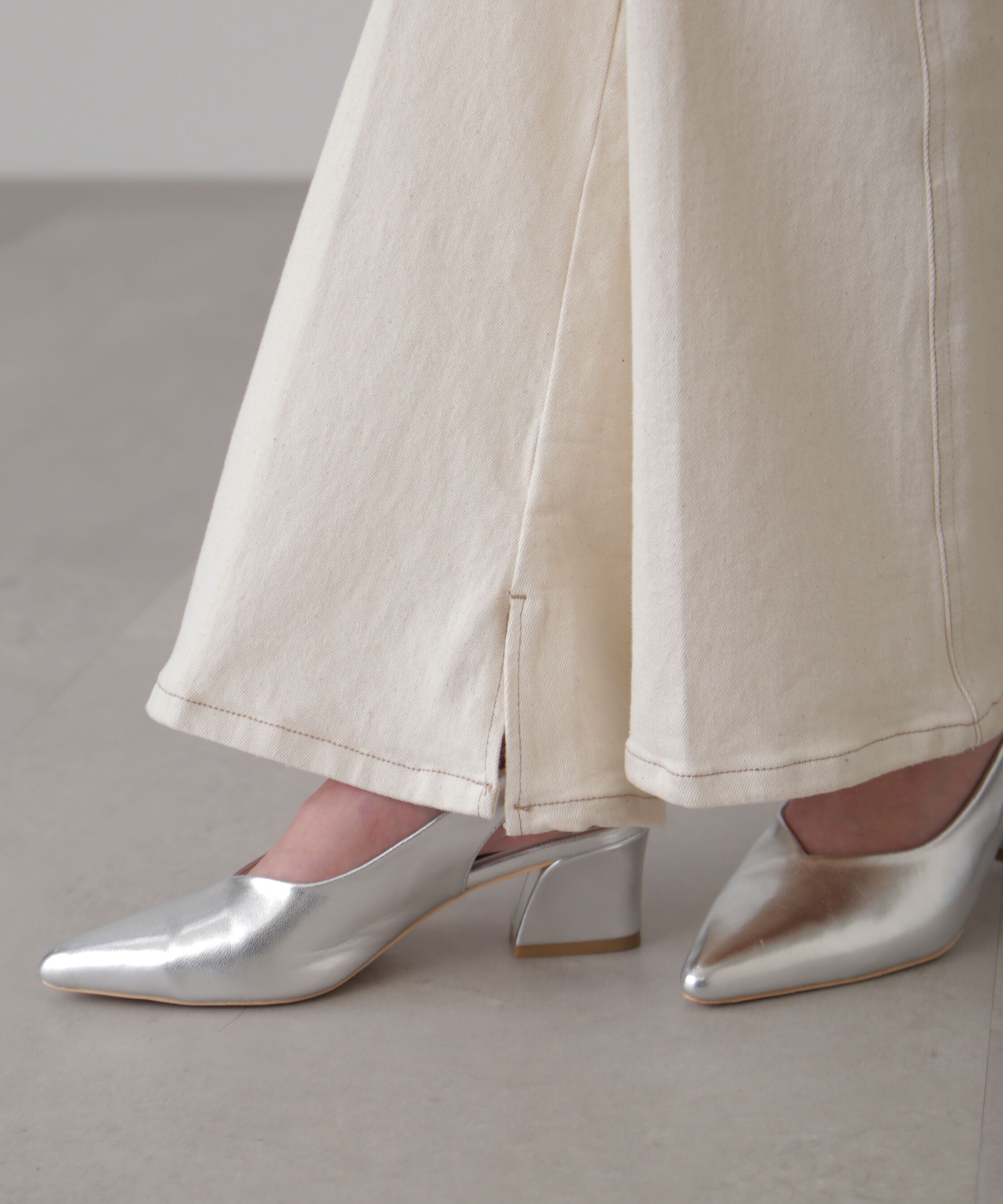  「[低身長サイズ/Sシリーズ]内スリットベルボトムデニムパンツ」|その他|