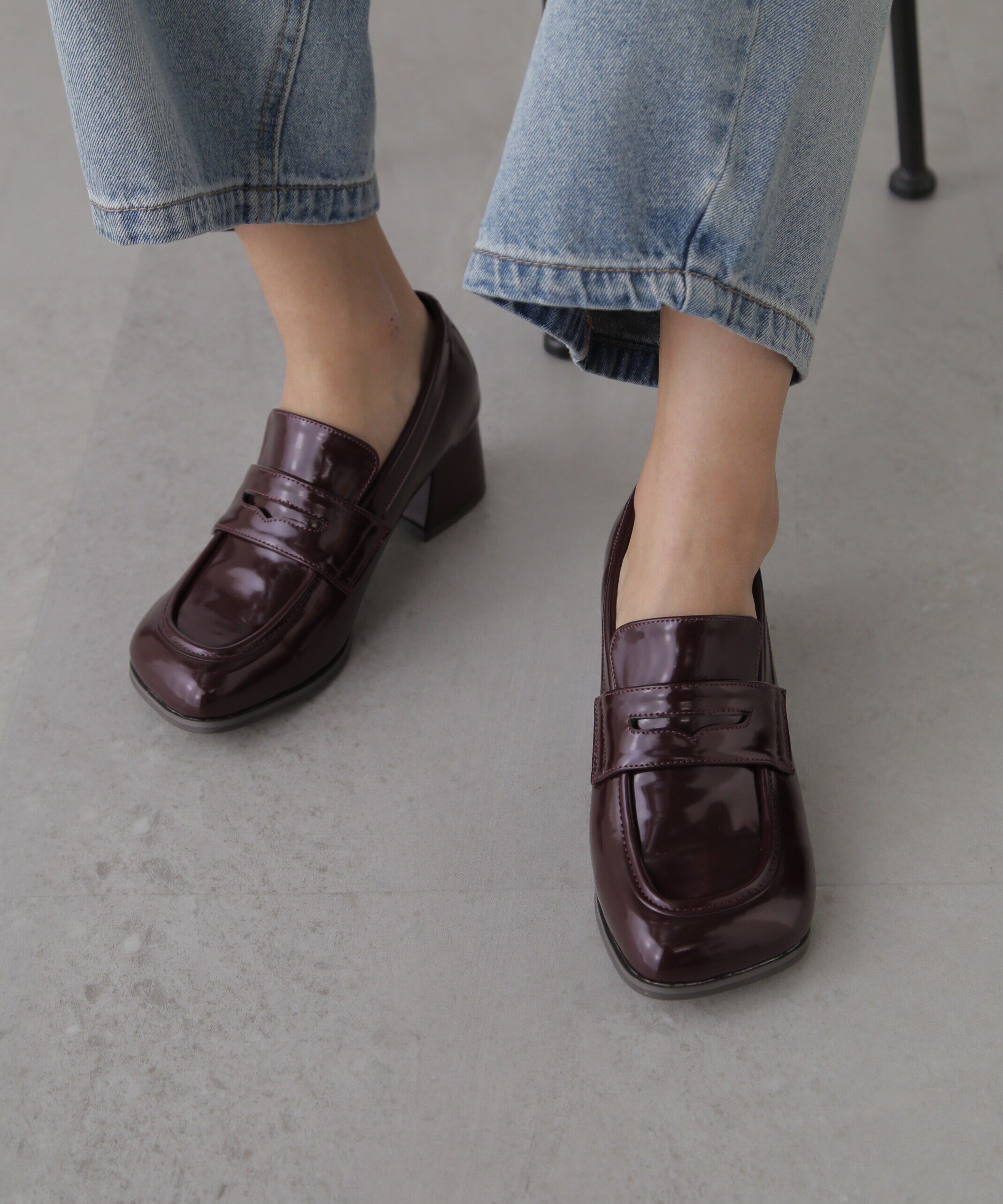  「ヒールローファー」|その他|ブラウン