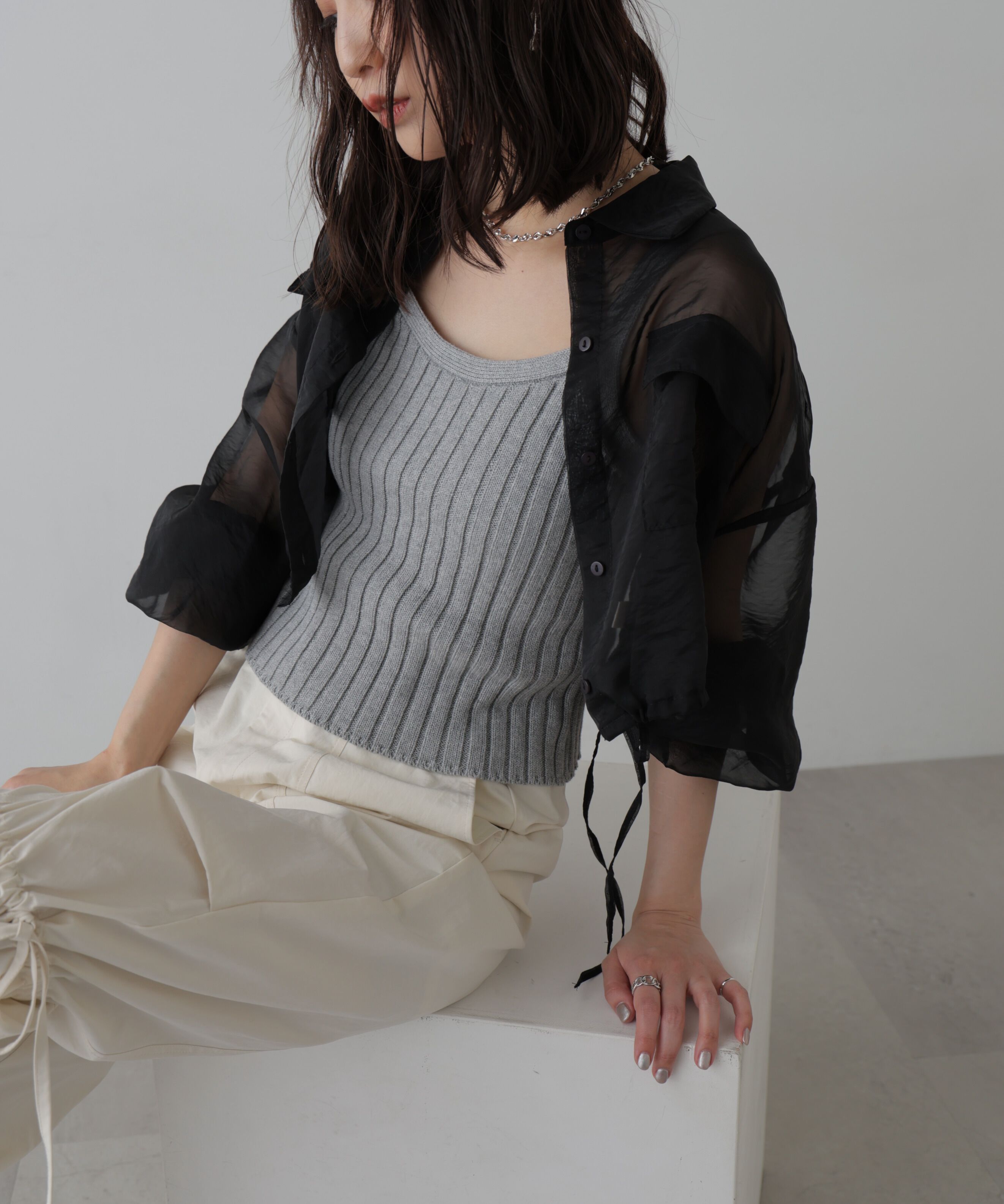  「リブニットタンクトップ」|ニット・セーター|