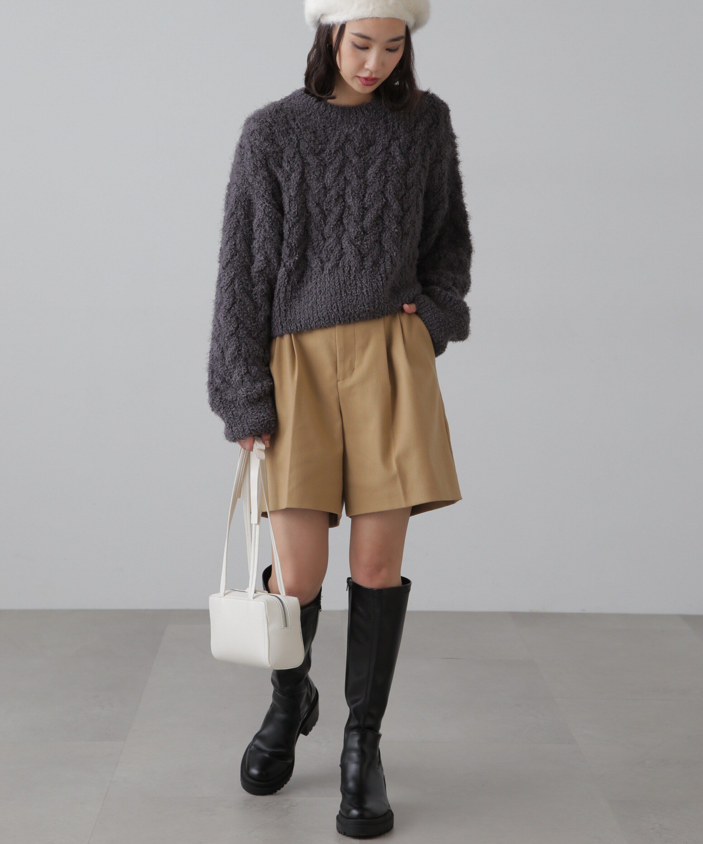  「シャギーケーブルニット」|ニット・セーター|