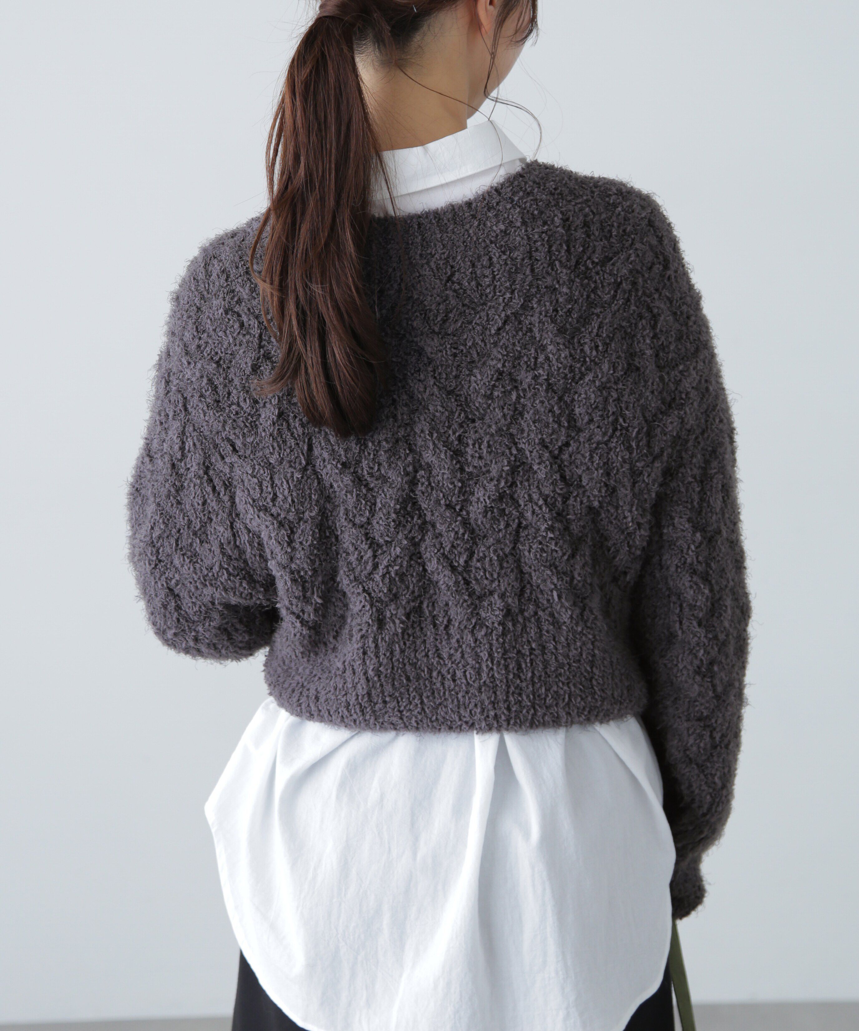  「シャギーケーブルニット」|ニット・セーター|