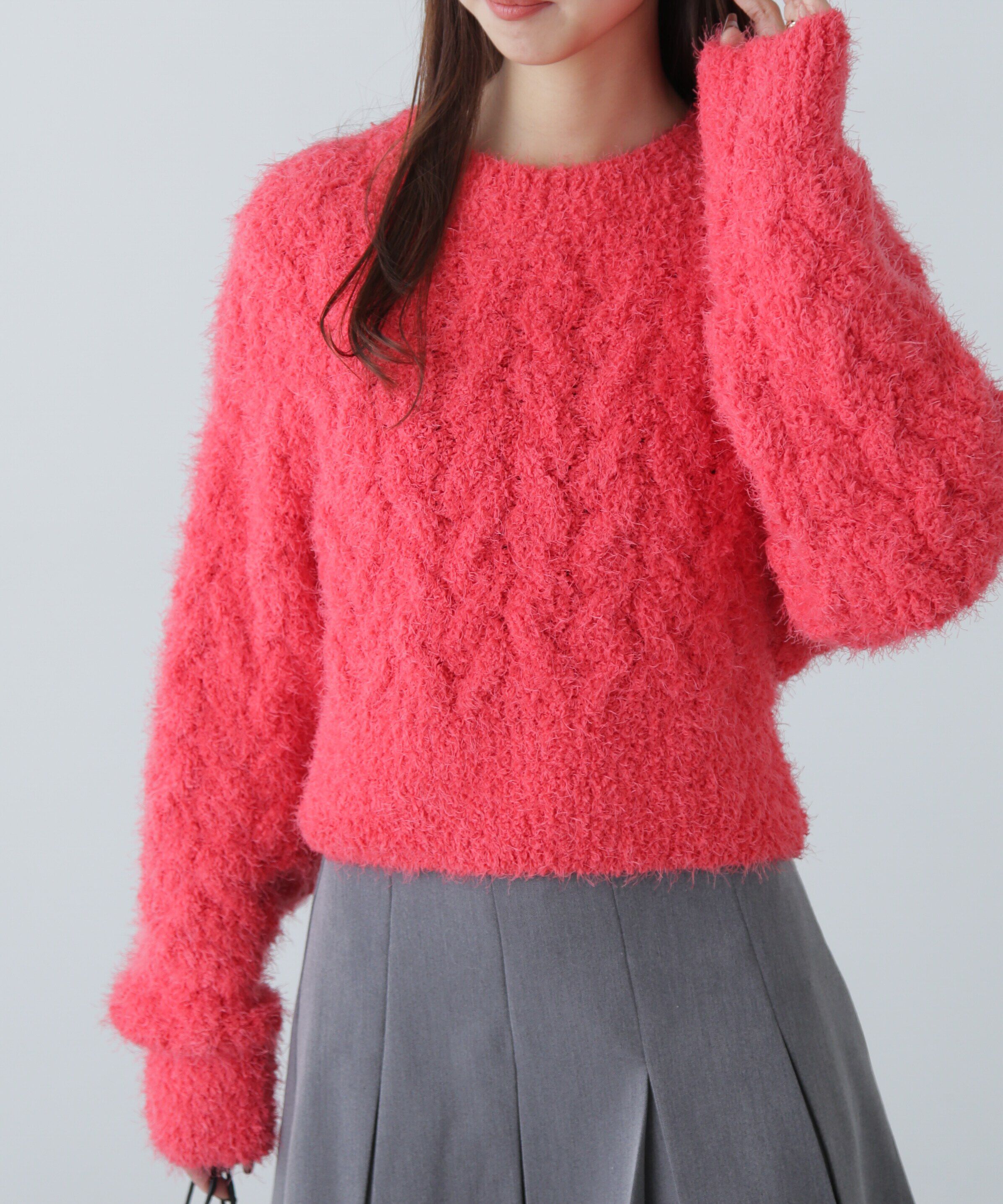  「シャギーケーブルニット」|ニット・セーター|