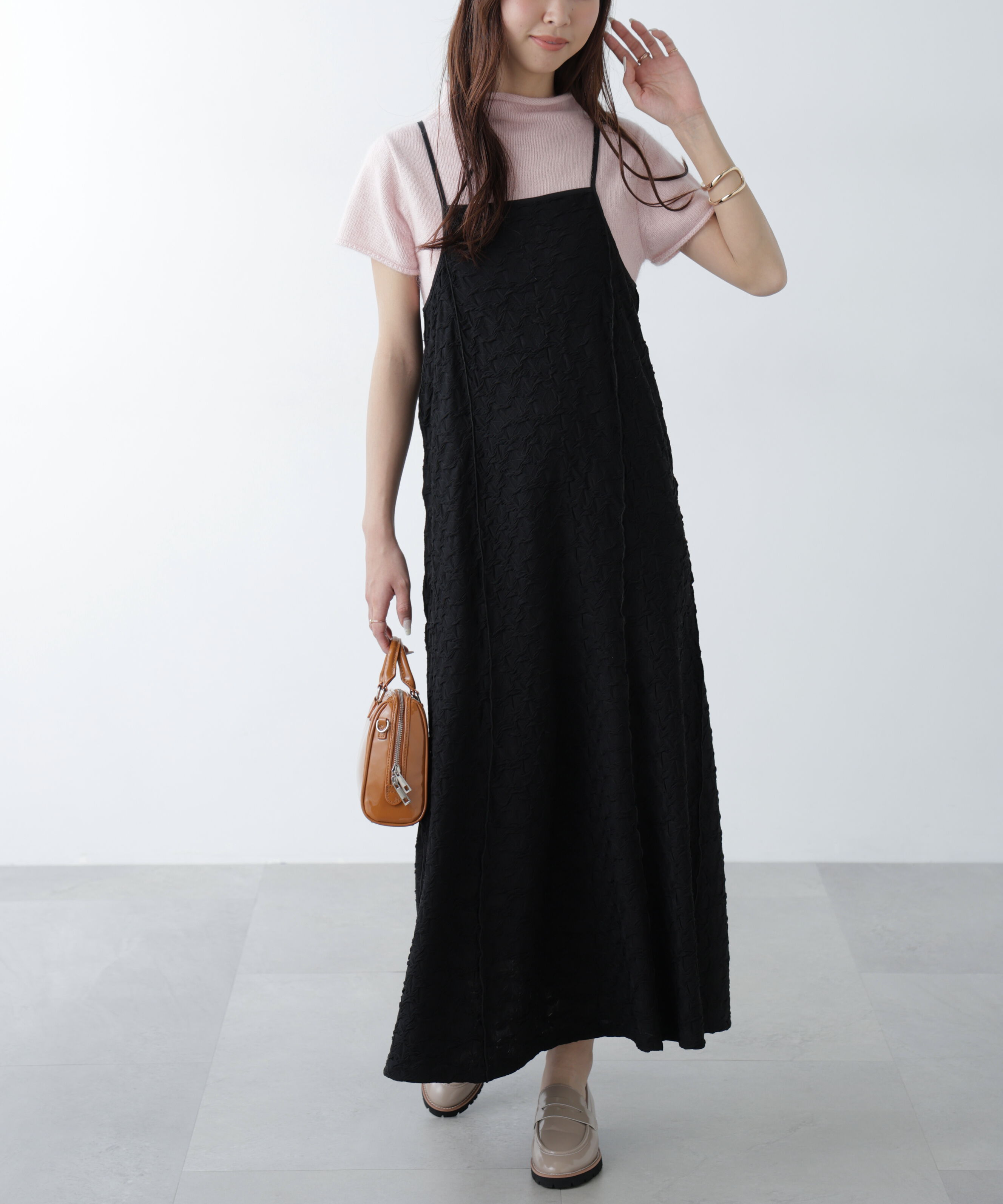  「パネルフレアキャミワンピース」|ワンピース|