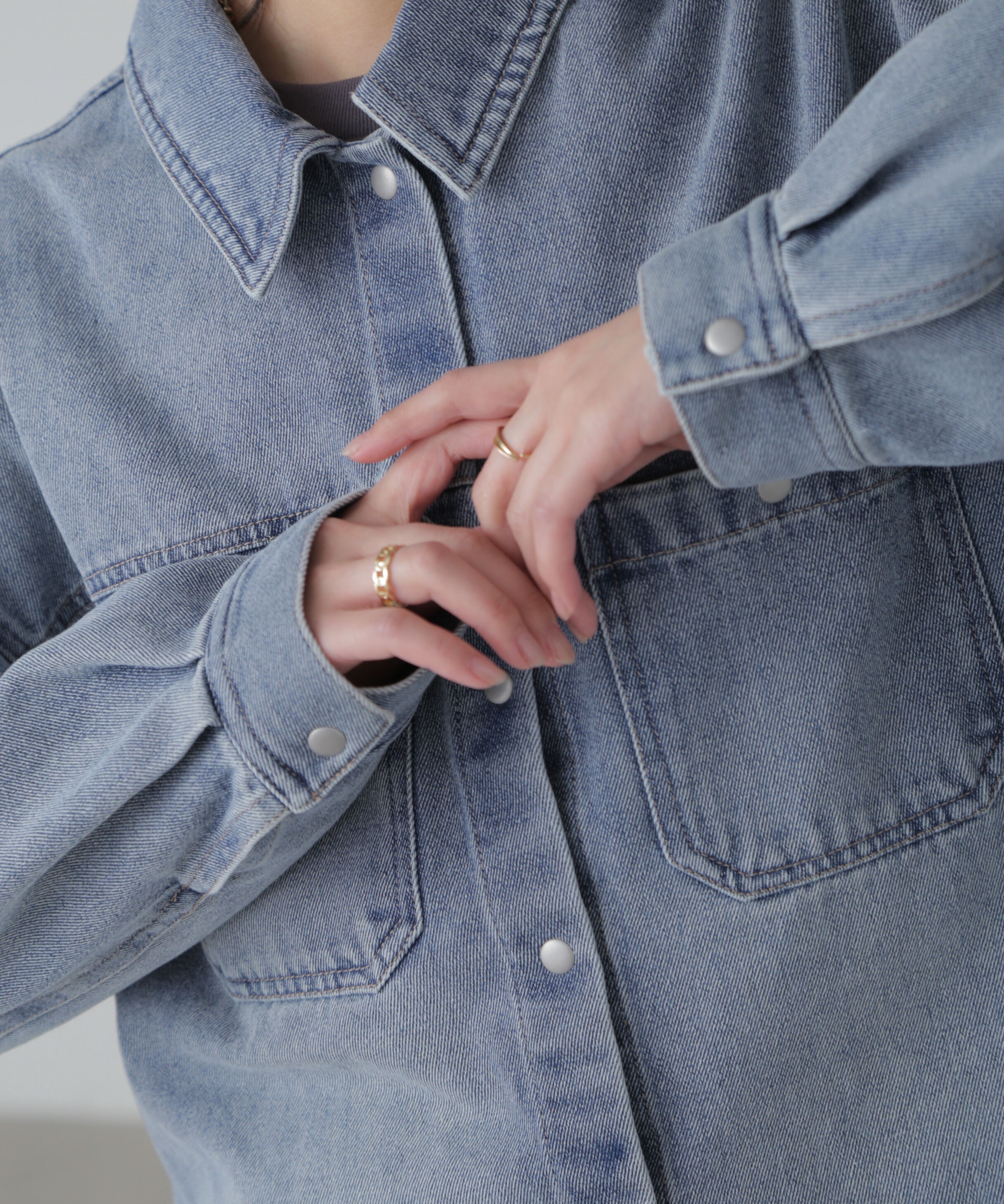  「フロントポケットショートシャツブルゾン」|ブルゾン・スタジャン|