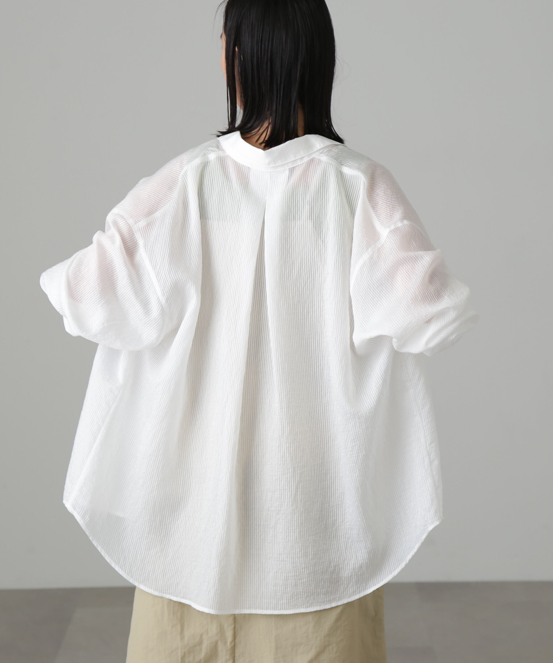  「シアーストライプオーバーシャツ」|シャツ・ブラウス|