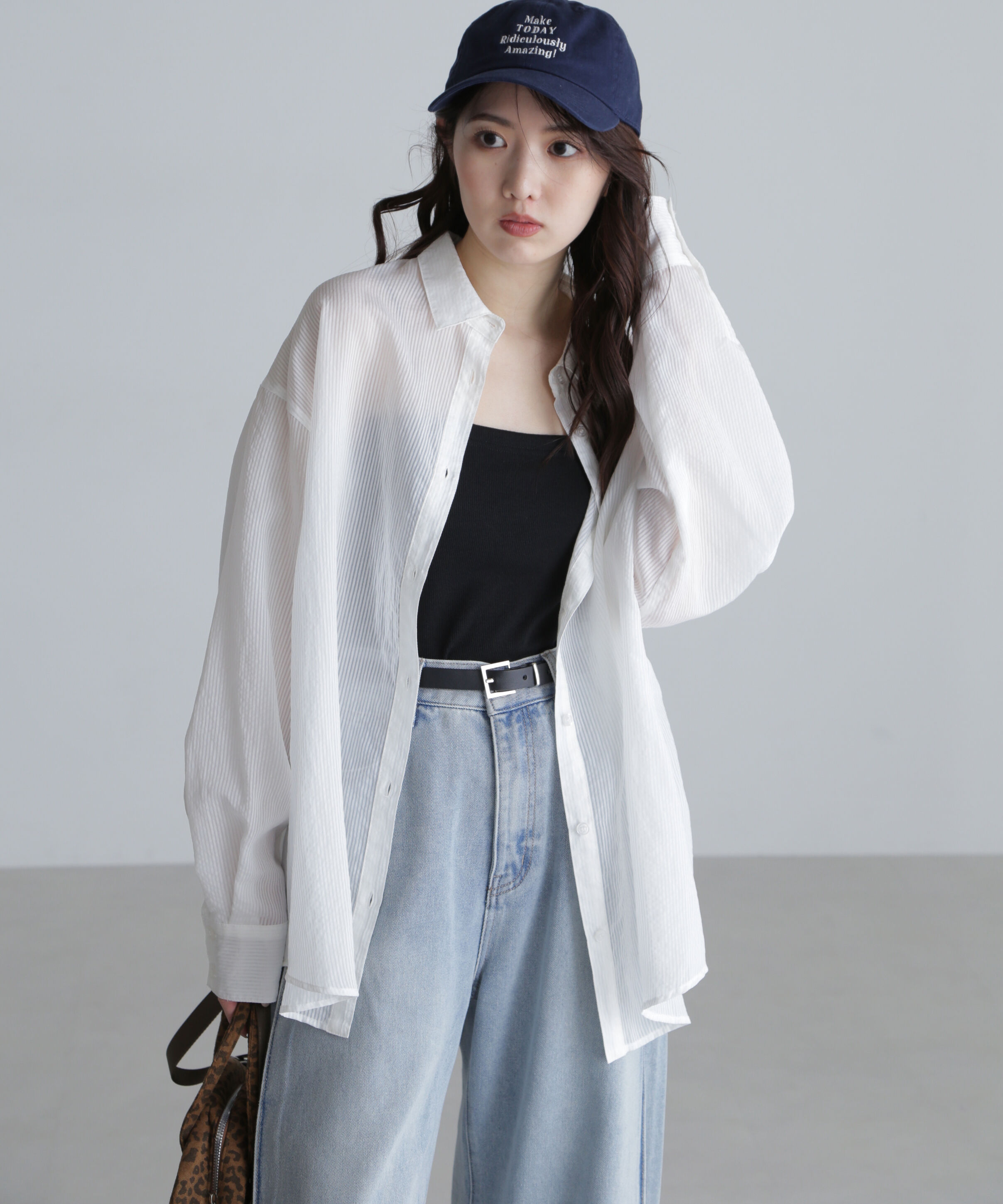  「シアーストライプオーバーシャツ」|シャツ・ブラウス|