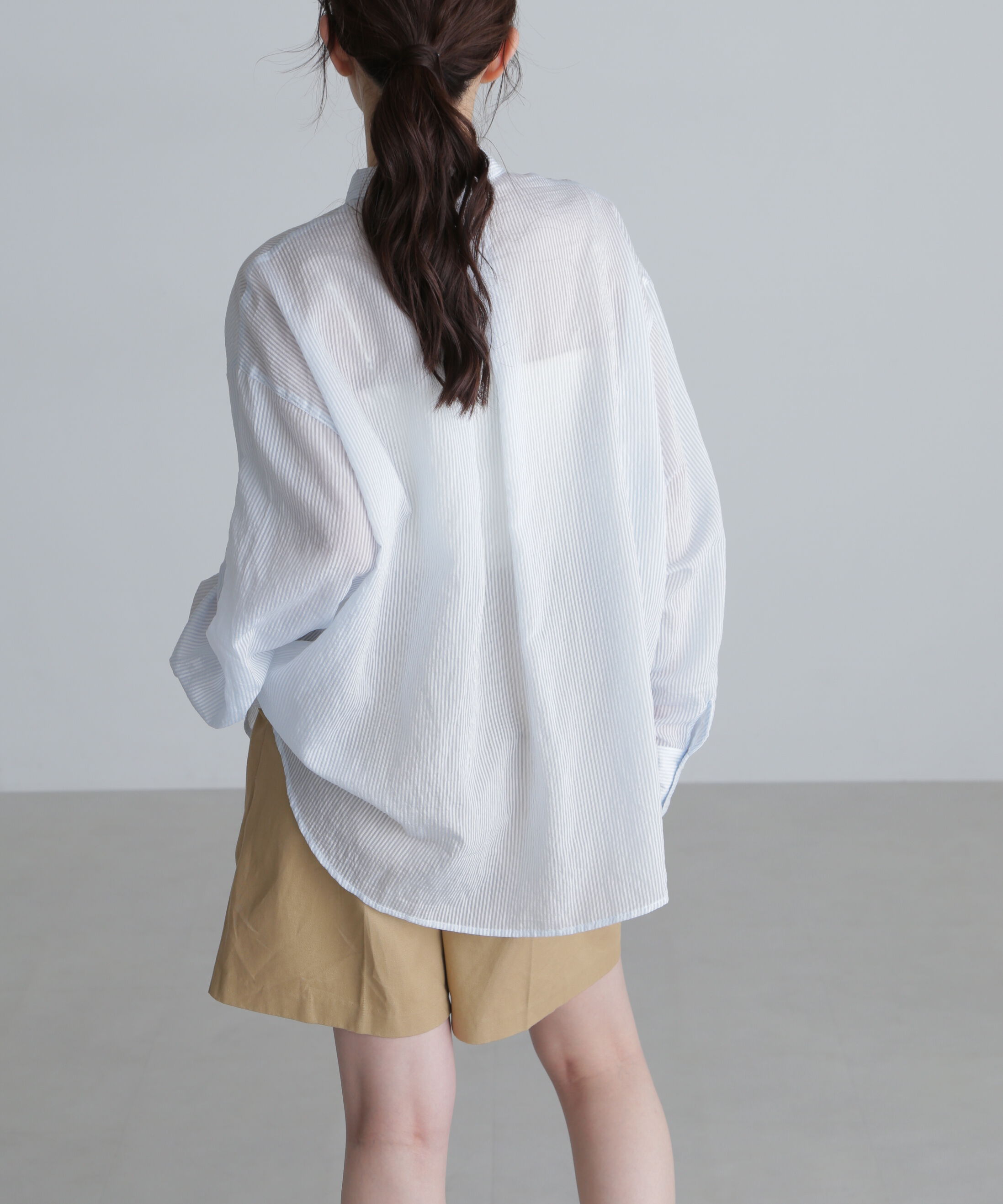  「シアーストライプオーバーシャツ」|シャツ・ブラウス|