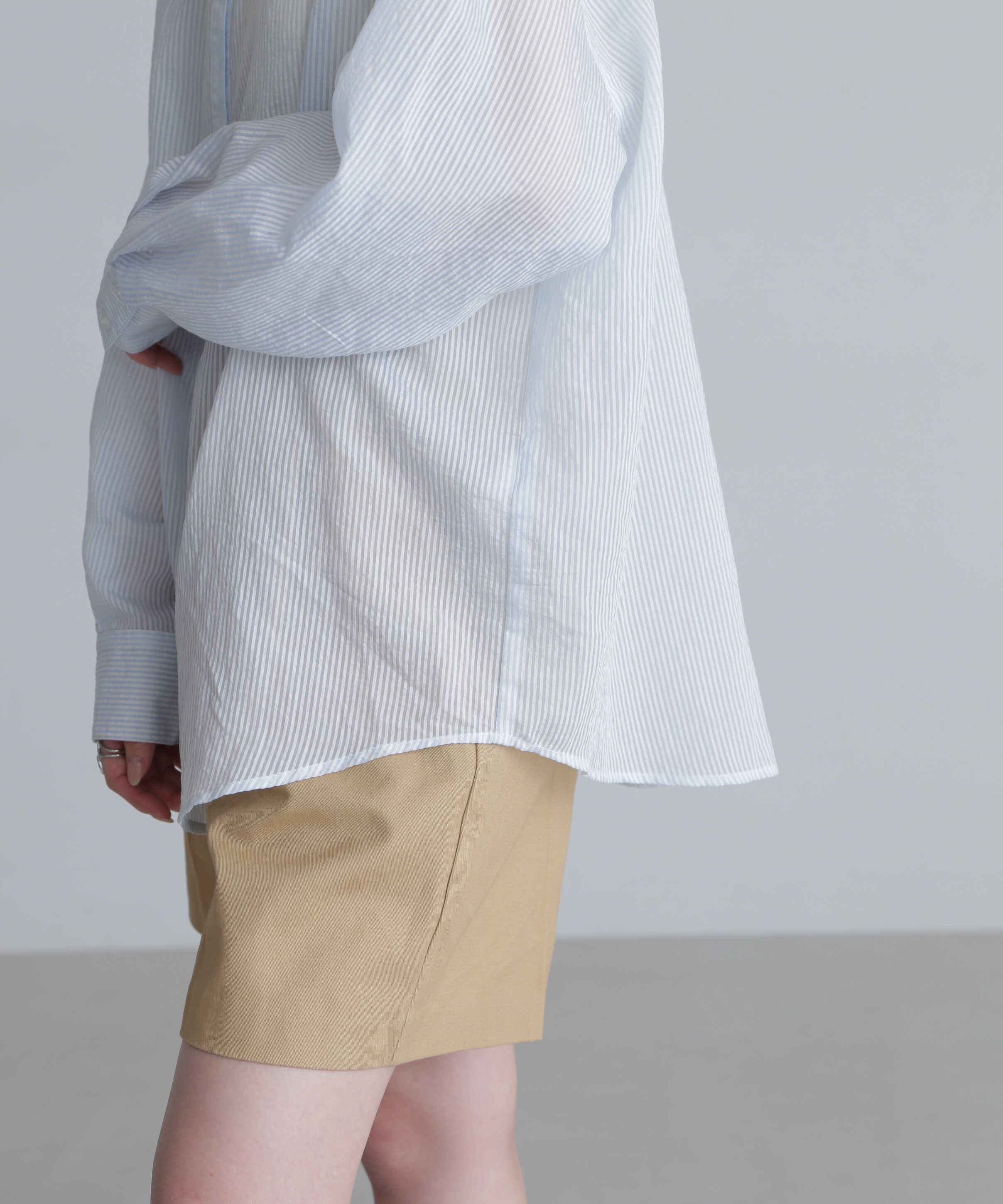  「シアーストライプオーバーシャツ」|シャツ・ブラウス|