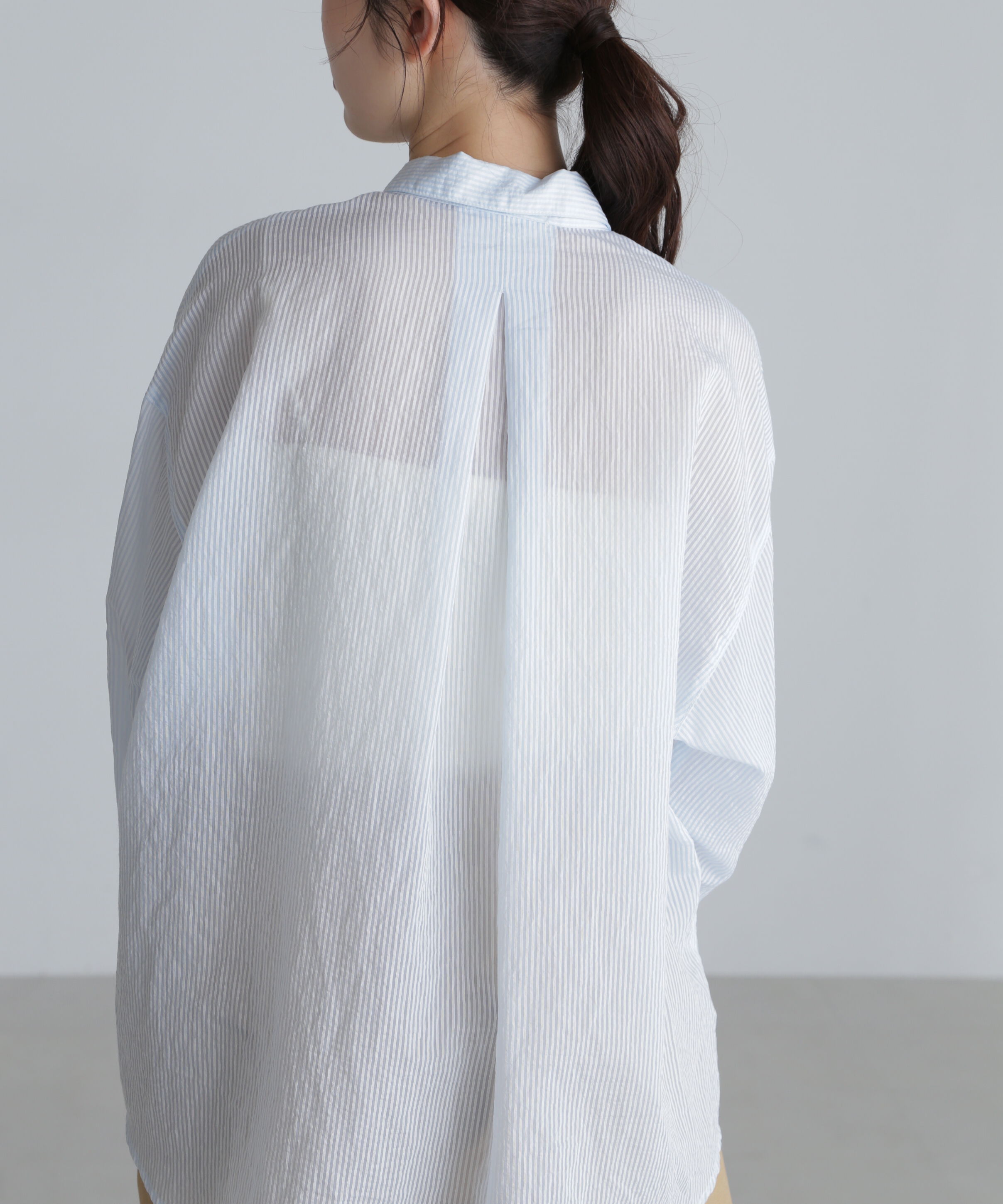  「シアーストライプオーバーシャツ」|シャツ・ブラウス|