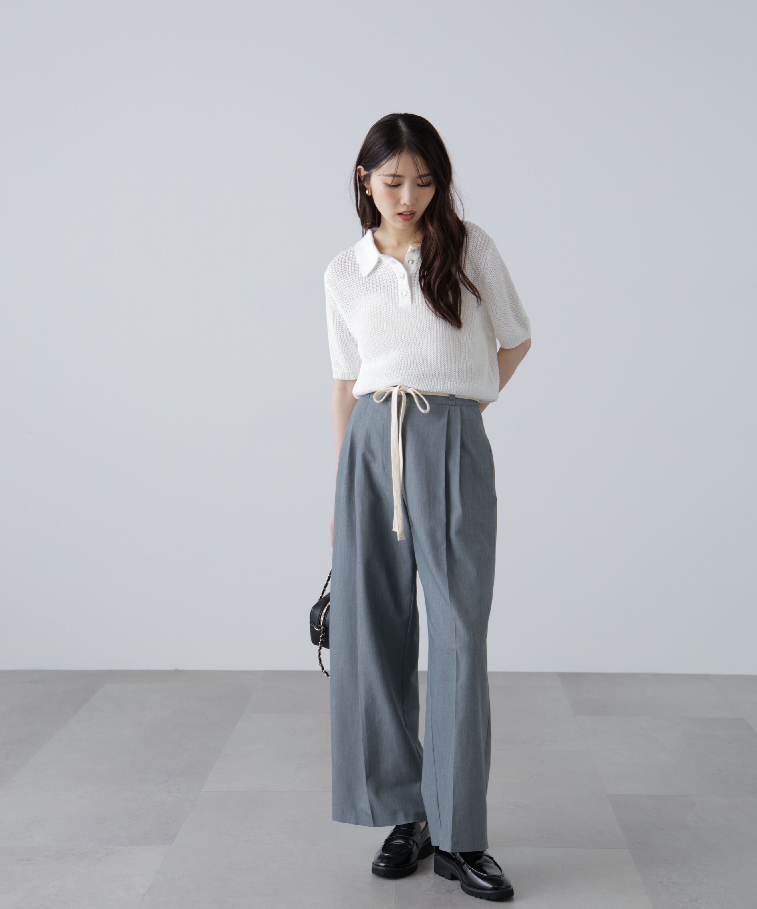  「杉綾リボンベルトワイドパンツ」|その他|